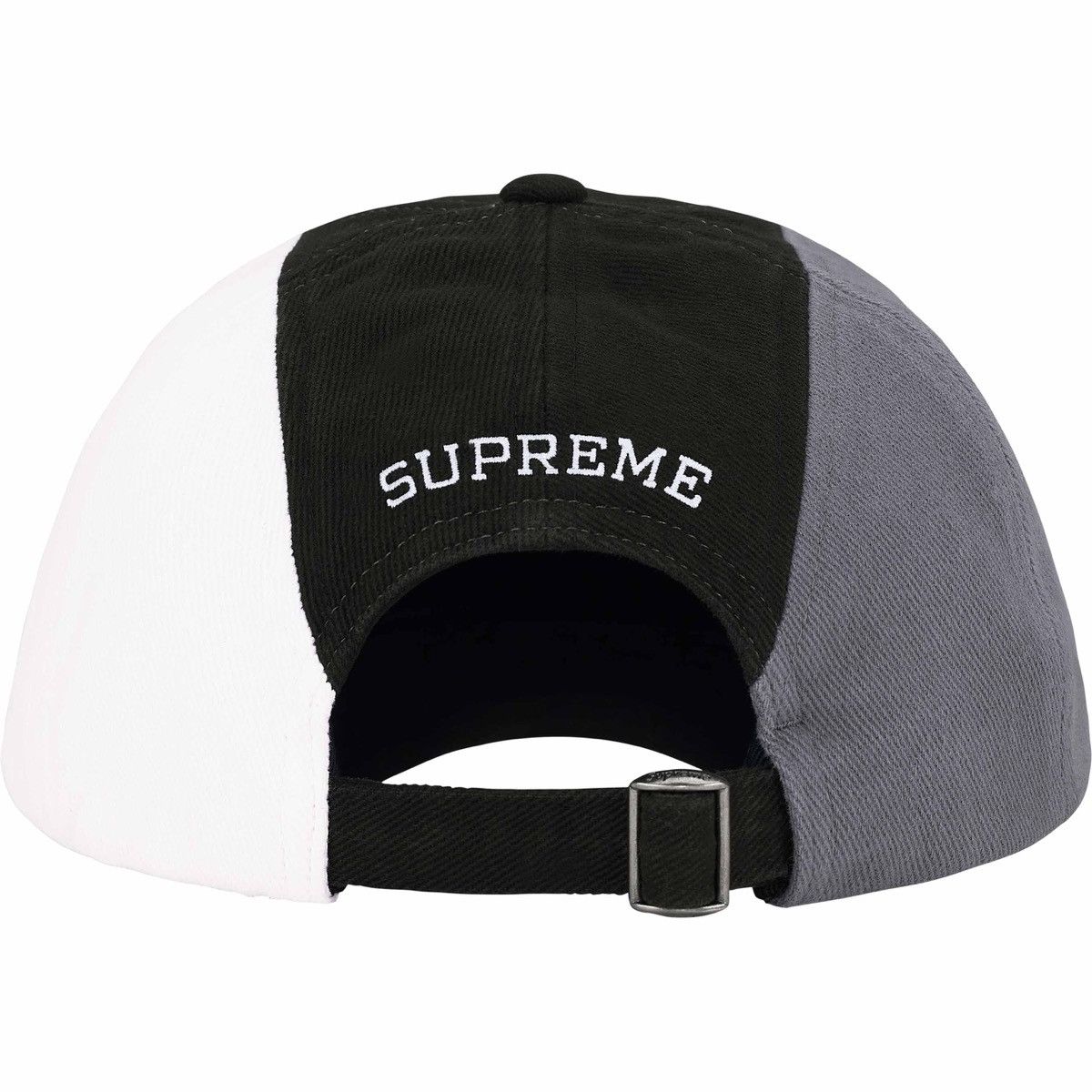 Supreme Supreme CREST 6-PANEL Embroidered Logo Black White Grey Hat Size ONE SIZE - 3 Thumbnail