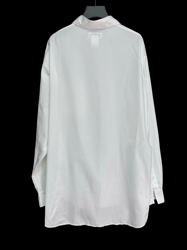 Yohji Yamamoto Yohji Yamamoto 80s Maru Text Anamorphic Neck Shirt 2505-Nex Size US M / EU 48-50 / 2 - 2 Thumbnail