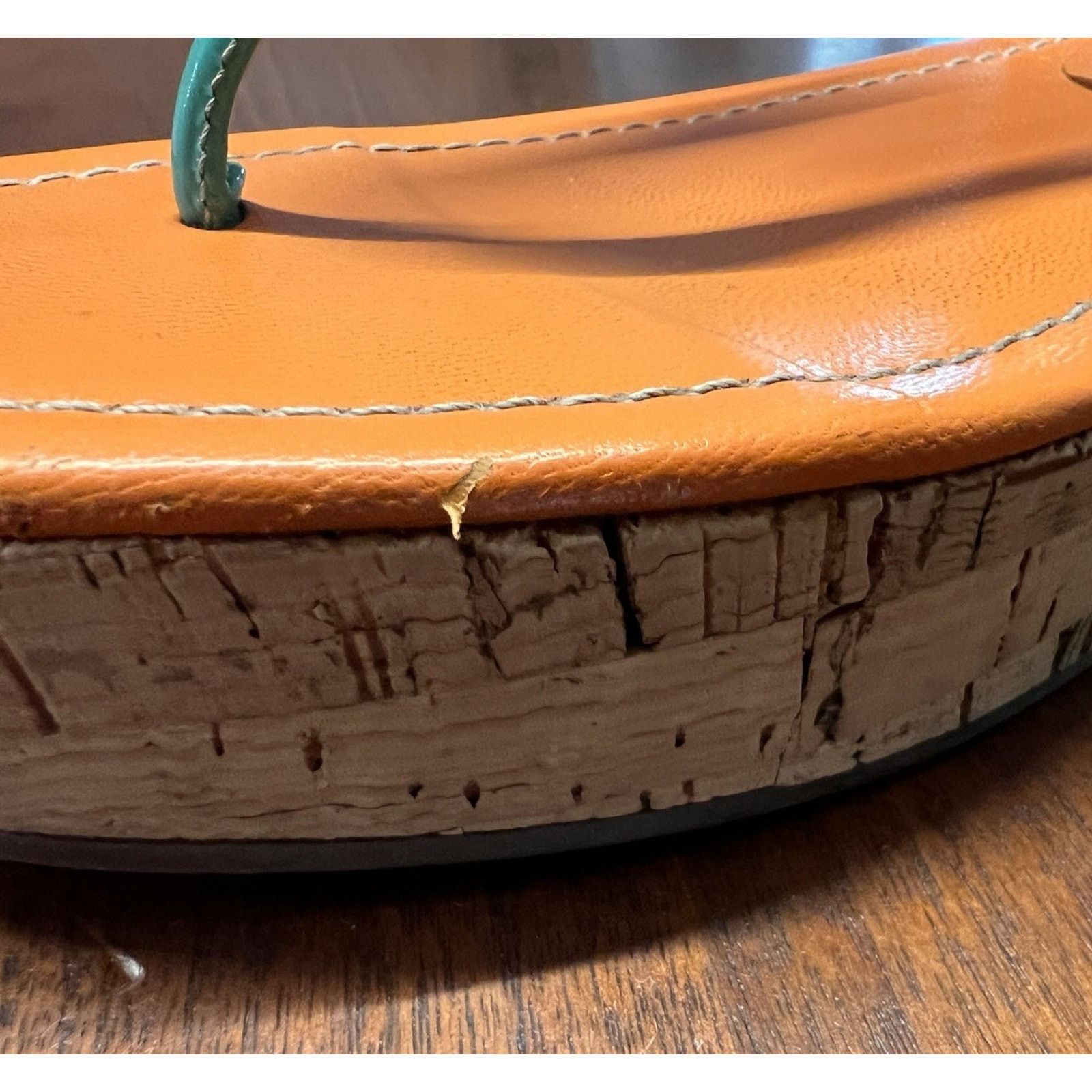 Miu Miu Miu Miu Orange / Teal 2” Cork Wedge Sz 5.5 Ankle Buckle Size US 5.5 / IT 35.5 - 8 Thumbnail