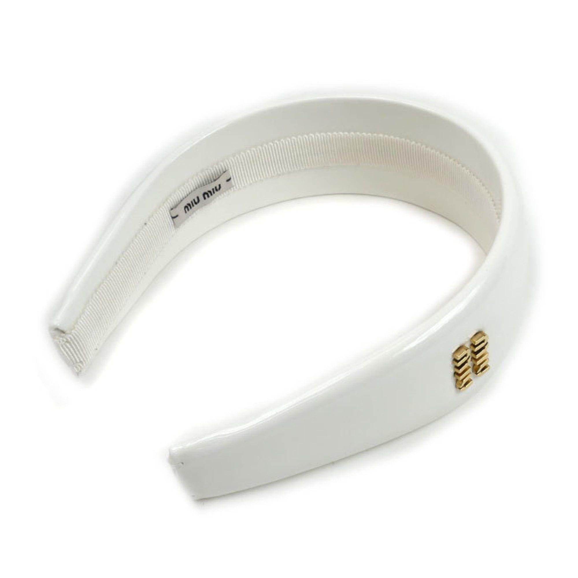Miu Miu MIUMIU Miu Patent Leather Hairband 5IH025 Women's Size ONE SIZE - 1 Thumbnail