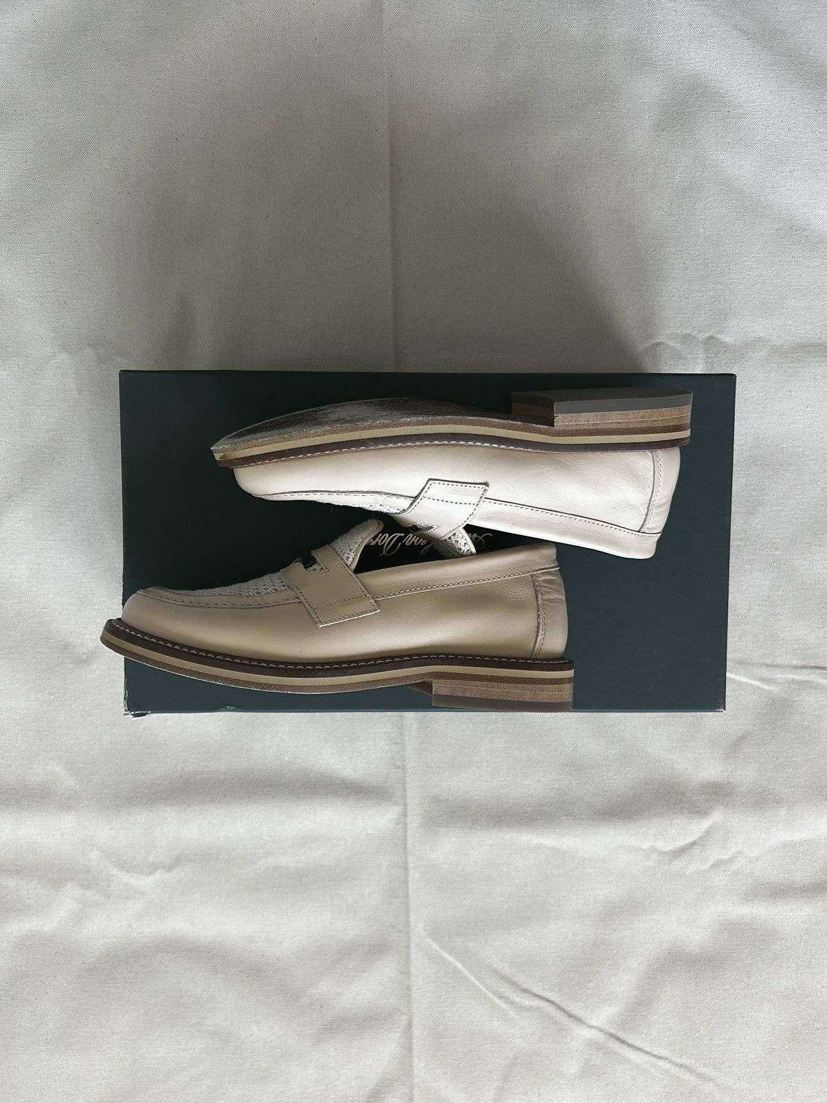 Aime Leon Dore Aime Leon Dore - Cream Raffia Loafers - 4M Size US 5.5 / IT 35.5 - 7 Thumbnail