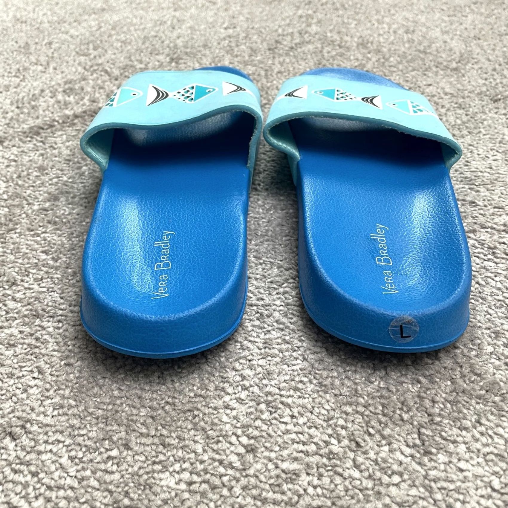 Vera Bradley Vera Bradley Sandal Women (US 9, EU 39.5) Blue Rubber Slide Casual Beach Flat Open Toe Size US 9 / IT 39 - 3 Thumbnail