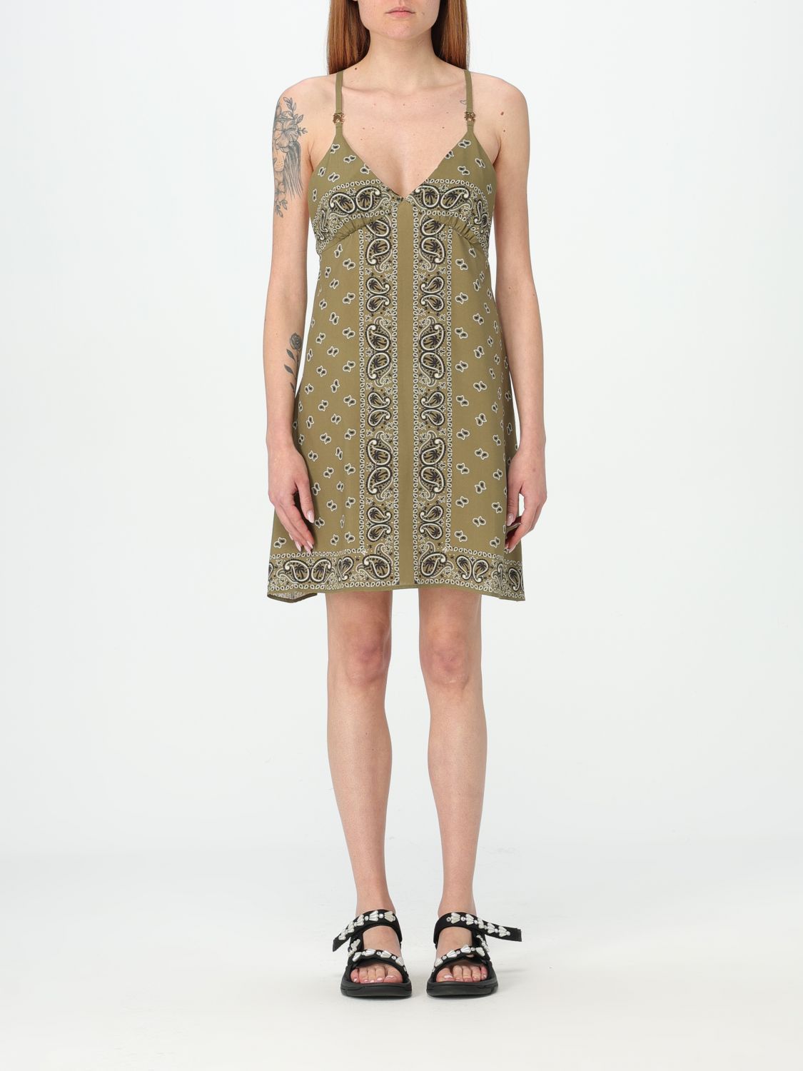 image of Palm Angels Dress Woman Military, Women's (Size Small)