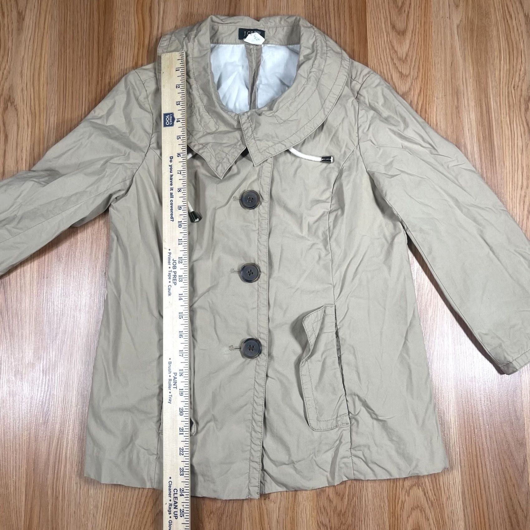 Rains J Crew Jacket Womens Size 0 Front Button Lined Rain Coat Beige 100% Cotton Shirt Jacket Womens Size 0 Beige Jacket Size XS / US 0-2 / IT 36-38 - 3 Thumbnail