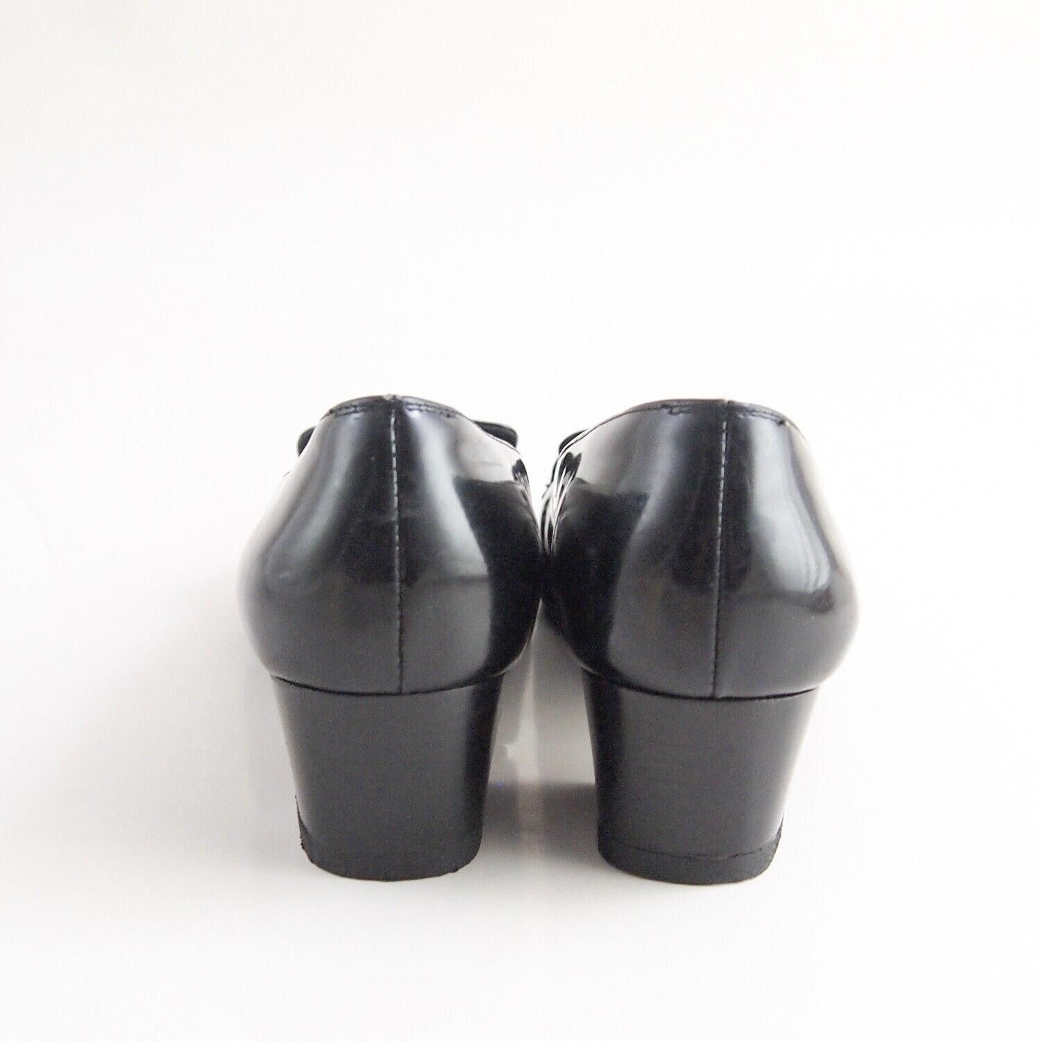 Salvatore Ferragamo Ferragamo Mid Heels Black Leather US 5.5 C EU 36 Size US 5.5 / IT 35.5 - 7 Thumbnail