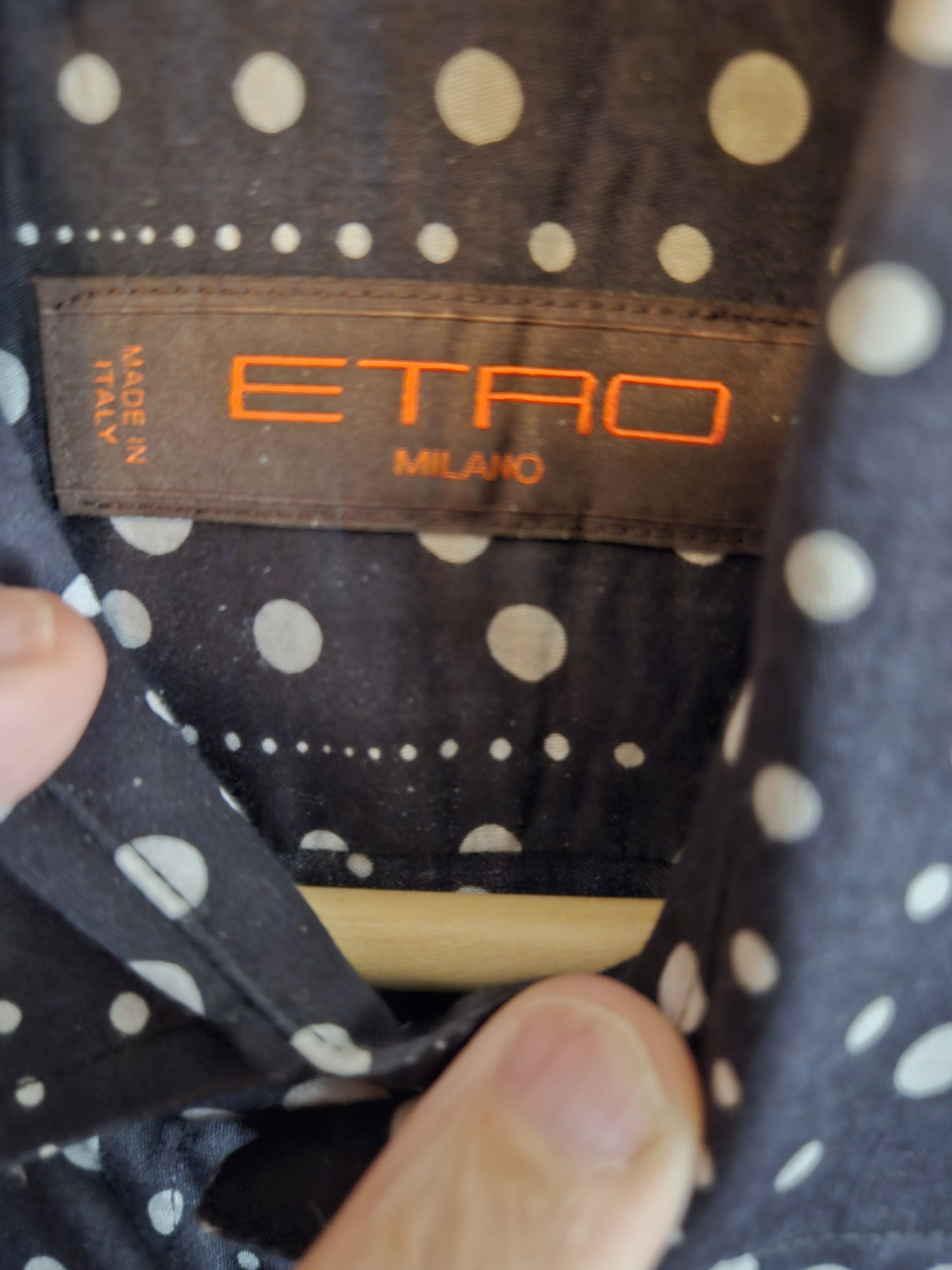 Etro Etro shirt men black with white dots 39 IT Size US M / EU 48-50 / 2 - 2 Thumbnail