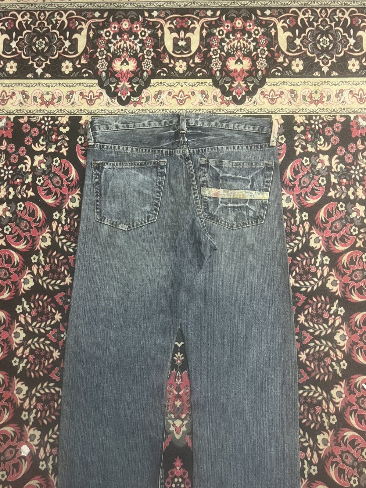 Takeo Kikuchi Japan Takeo Kikuchi Distressed Patches Blue Washed Jeans Size US 33 - 8 Thumbnail