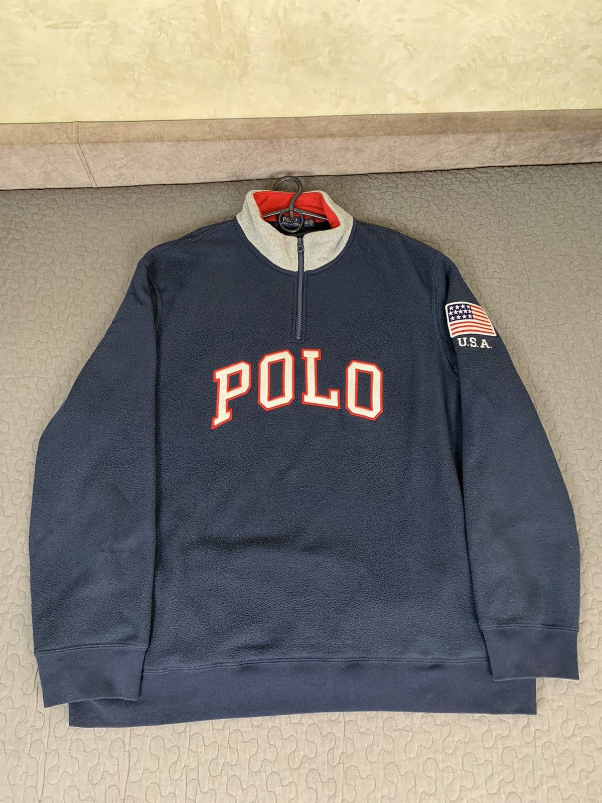 Polo Ralph Lauren Polo Ralph Lauren USA Big Logo Fleece Pullover Size US XXL / EU 58 / 5 - 1 Thumbnail