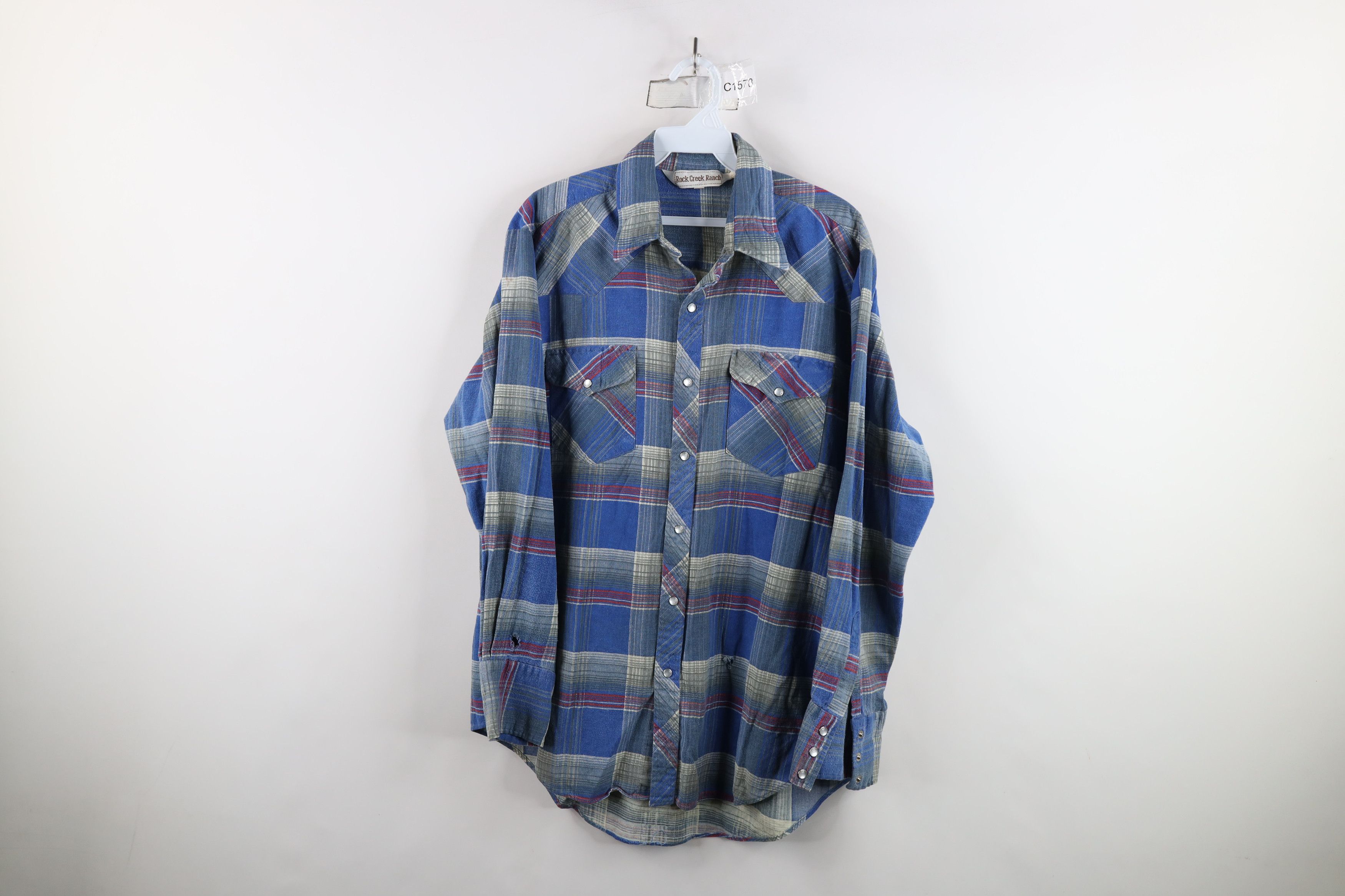 Vintage Vintage 70s Streetwear Western Flannel Snap Button Shirt Size US L / EU 52-54 / 3 - 1 Thumbnail