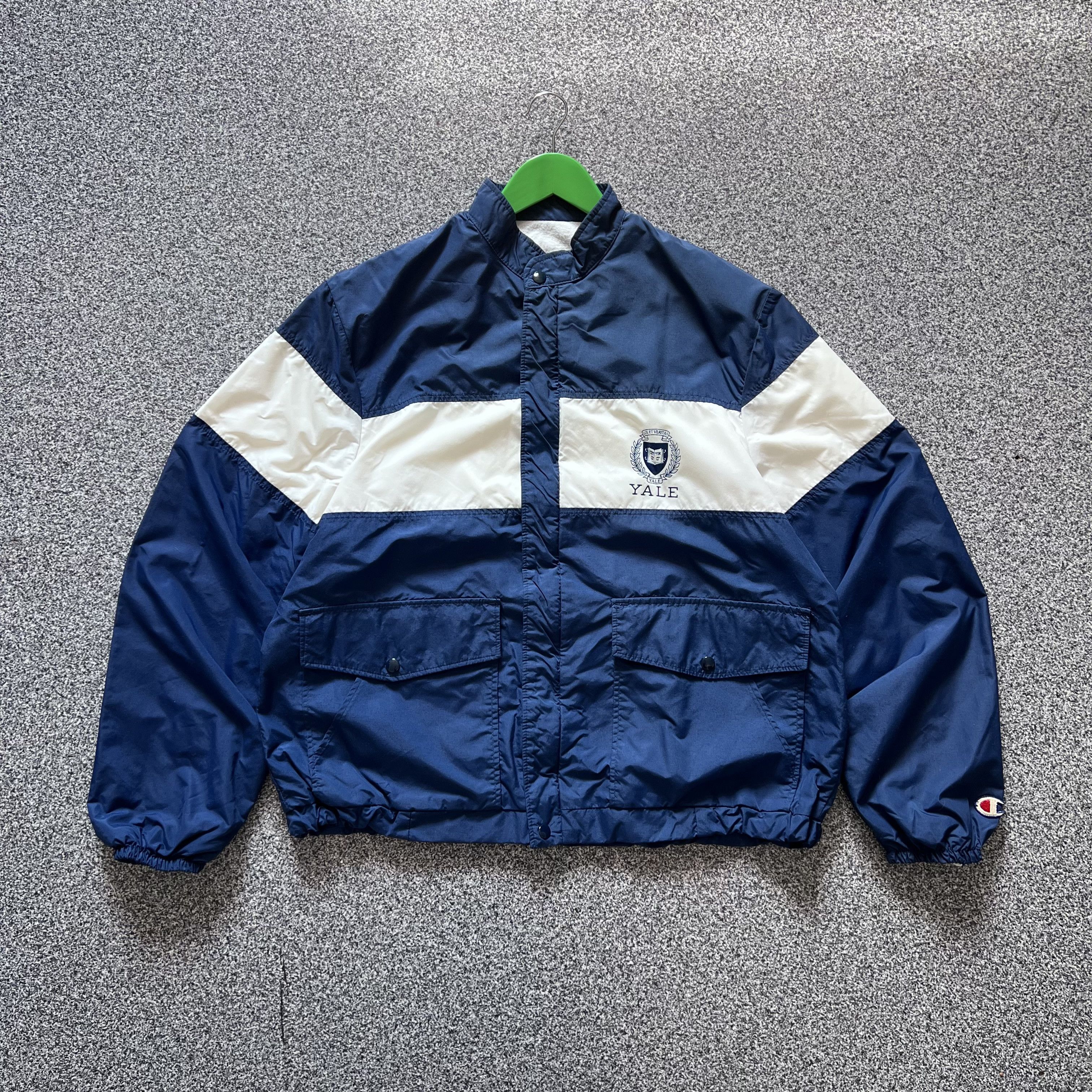 image of American College x Champion 80S-90S Champion Yale College Jacket in Blue, Men's (Size Large)