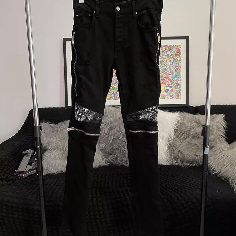 Amiri Cashew flower zipper destroys jeans -DMC-2508