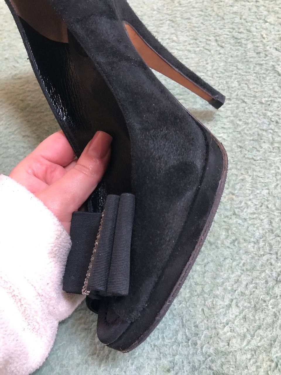 Dolce & Gabbana Dolce & Gabbana Black Peep-Toe Platform Pumps Size US 8.5 / IT 38.5 - 9 Thumbnail