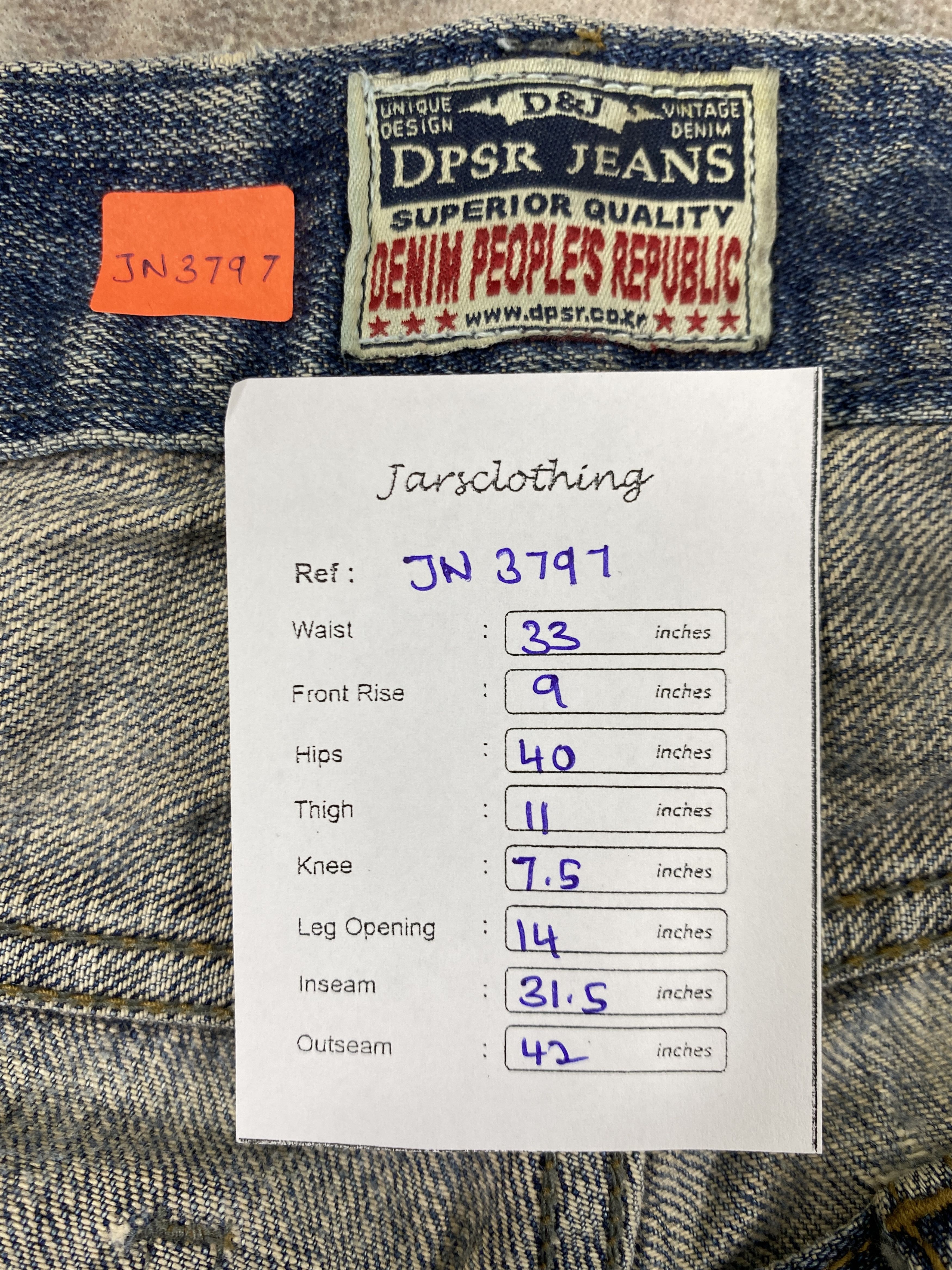 If Six Was Nine Vintage DPSR Distressed Blue Jeans 33x31.5 Denim- JN3797 Size US 33 - 8 Thumbnail