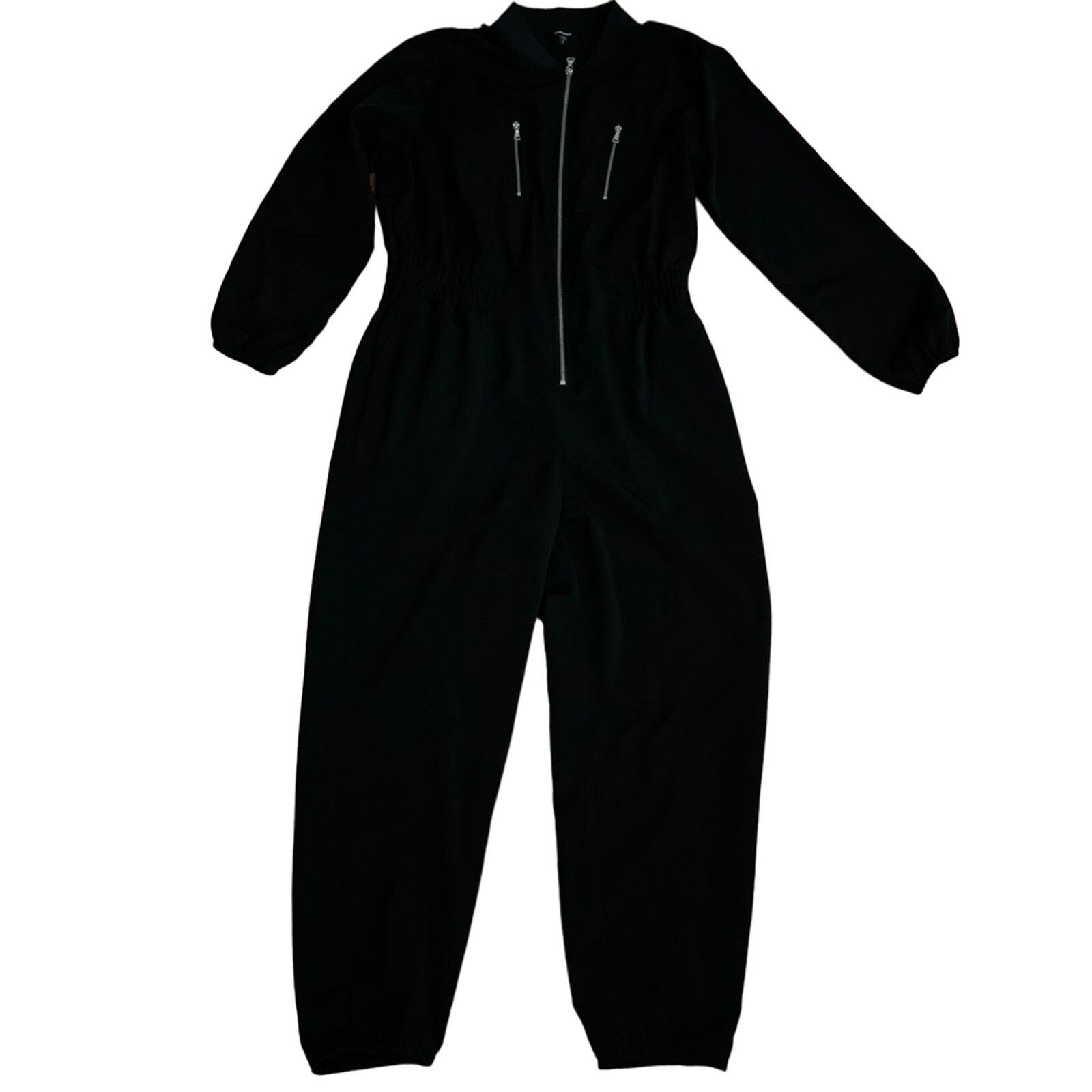 Express Express Zip Front Utility Jumpsuit Black Size M Size 32" / US 10 / IT 46 - 9 Thumbnail