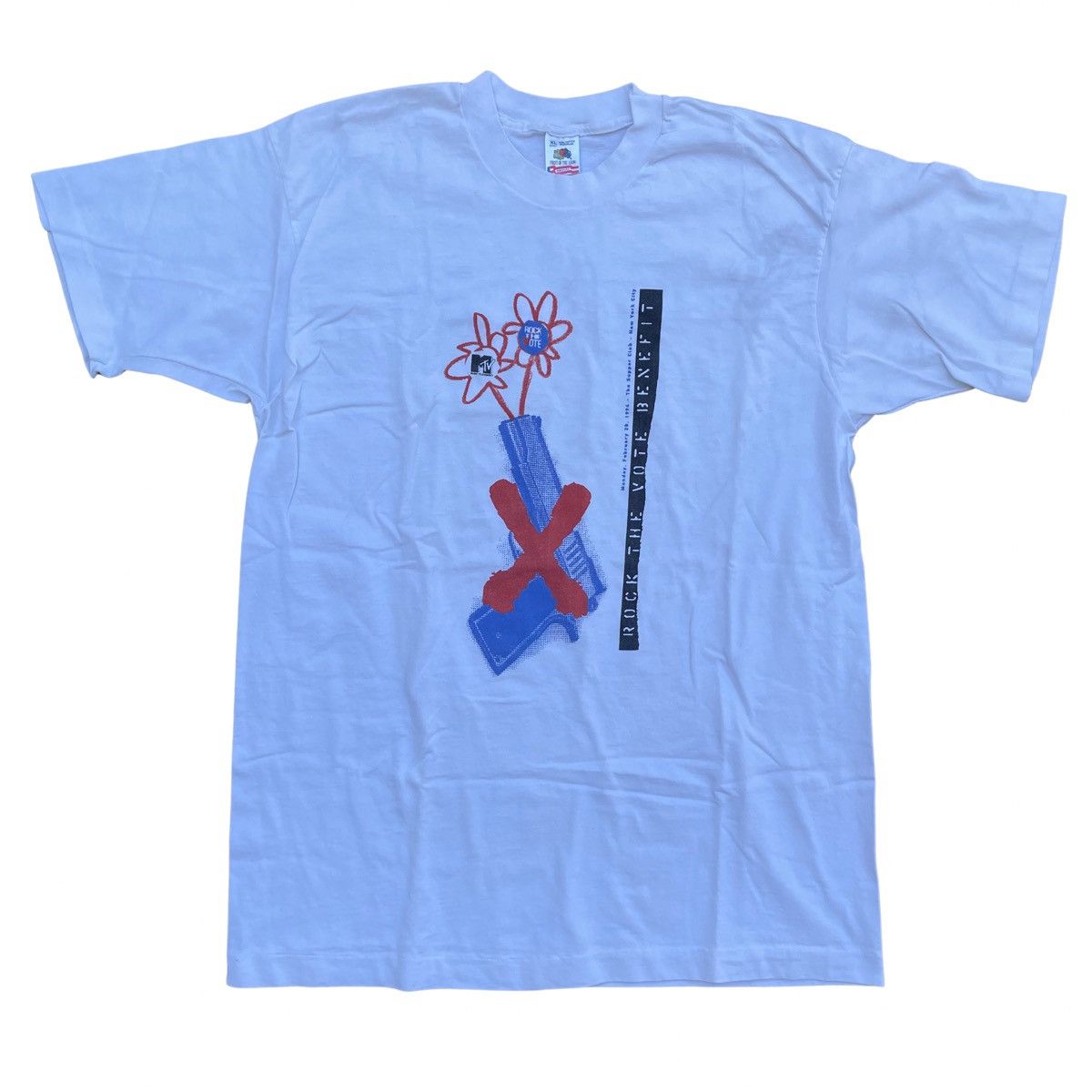 Band Tees Vintage 90s MTV Rock The Vote Censorship Shirt Size XL RARE Size US XL / EU 56 / 4 - 1 Thumbnail