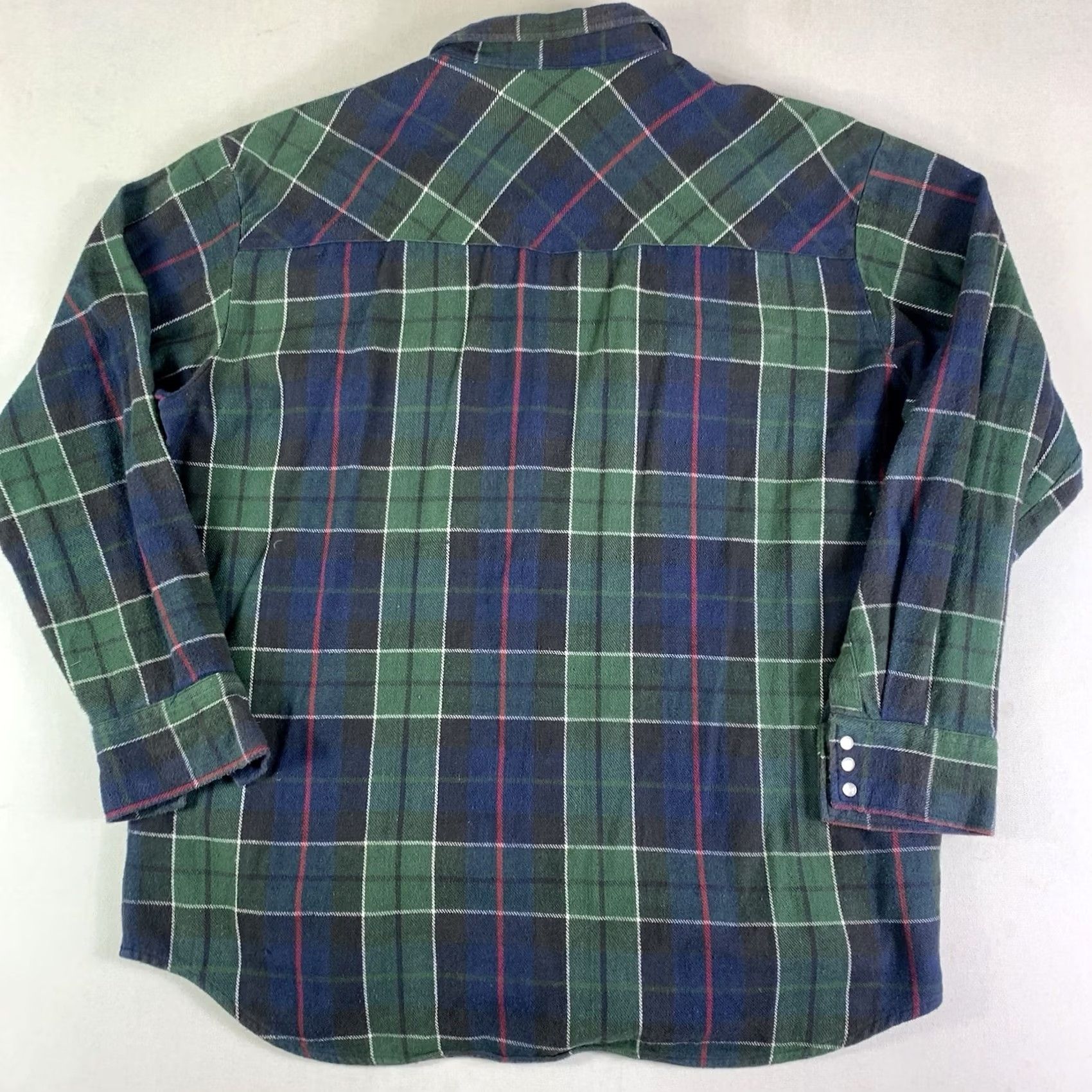 Vintage VINTAGE Big Mac Chamois Heavy Plaid Flannel Shirt Mens 2XL Green Pearl Snap Shirt Mens Size US XXL / EU 58 / 5 - 6 Thumbnail