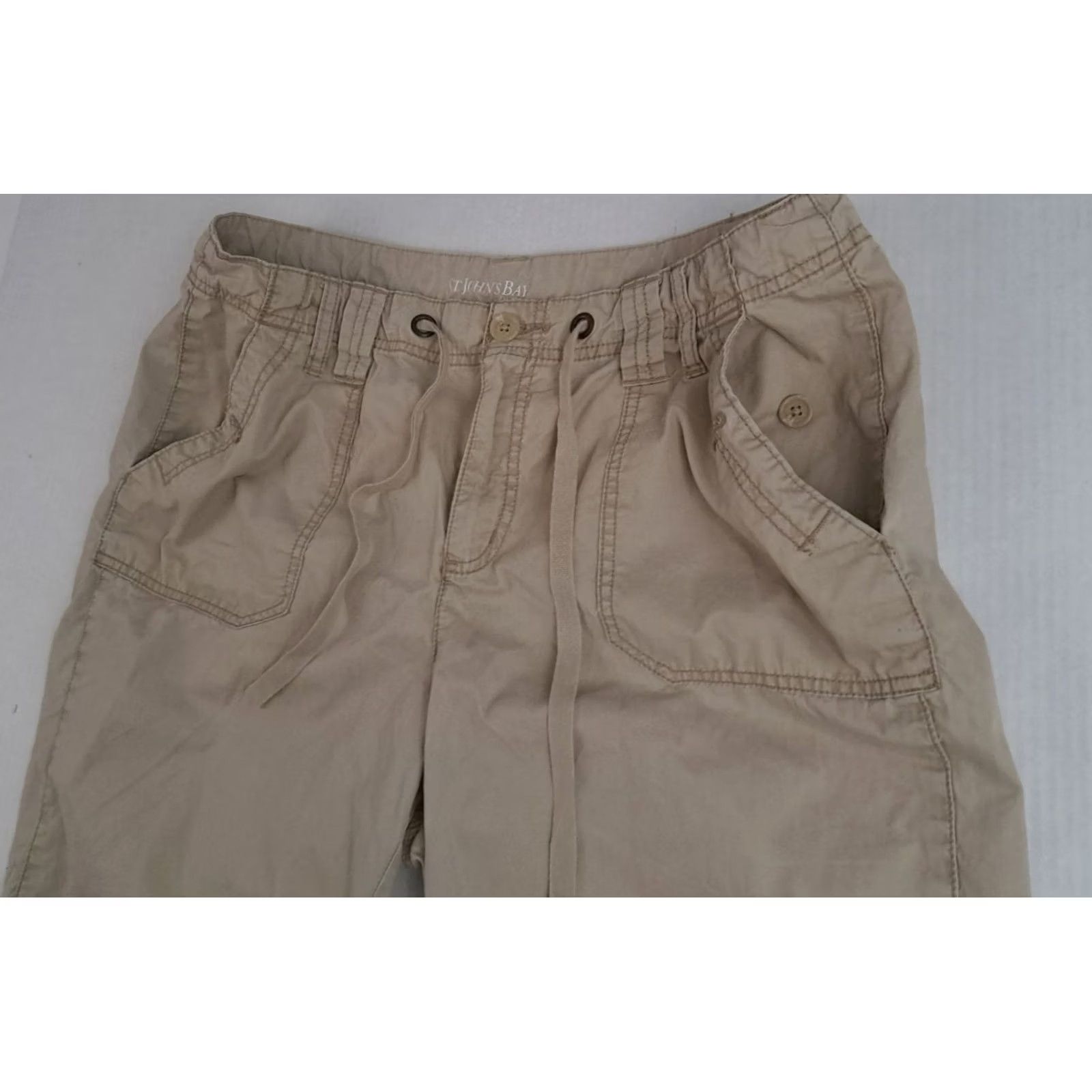 Vintage VINTAGE St. Johns Bay Khaki Hiking-Camping Shorts 16W Beige 100% Cotton Cargo with Pockets Regular Fit Women's Shorts Women Size 38" / US 16 / IT 52 - 7 Thumbnail