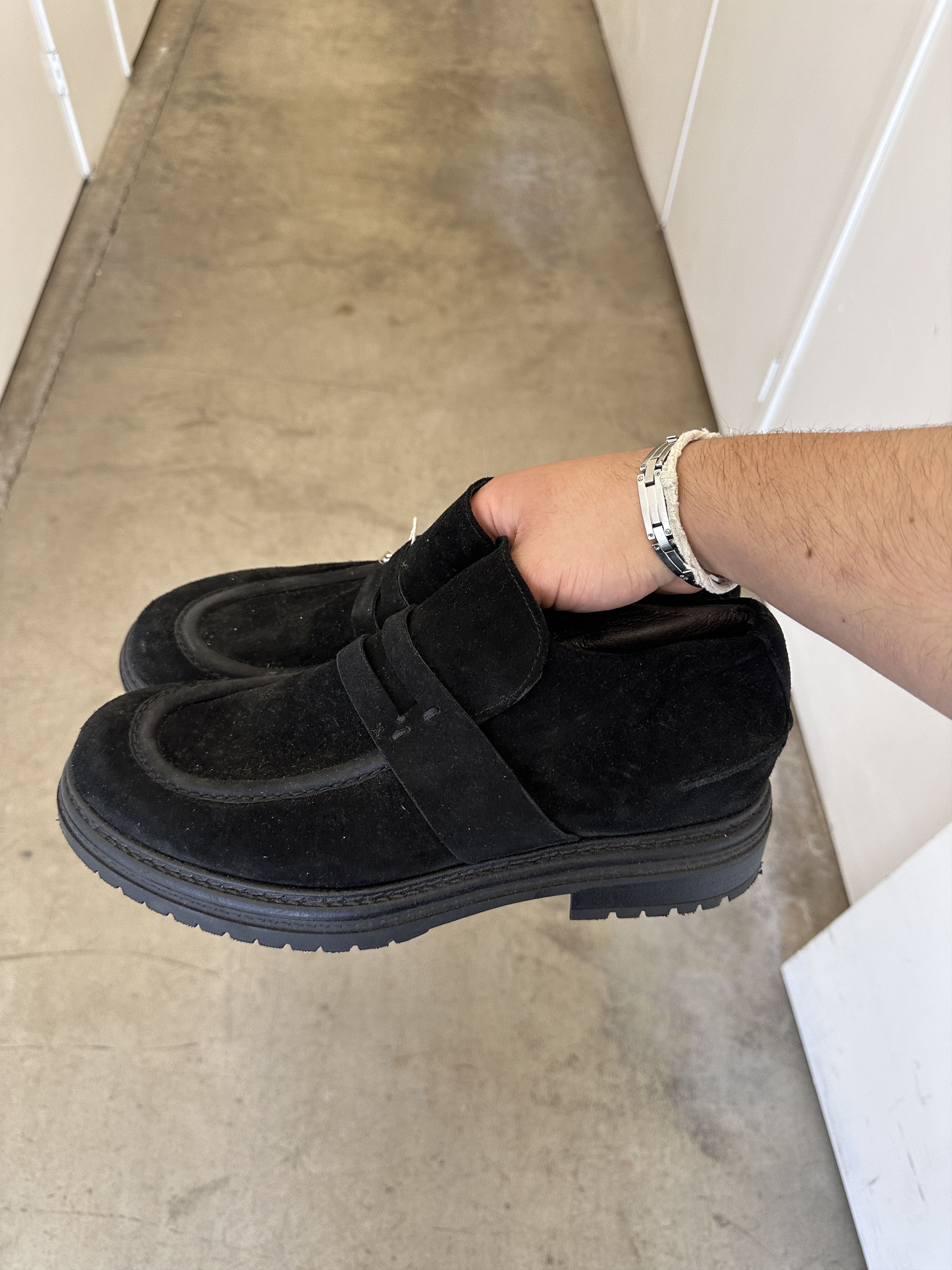 Handmade × Vintage Italian reverse Wallabee platform loafer. Size 13. 804. Size US 13 / EU 46 - 1 Thumbnail