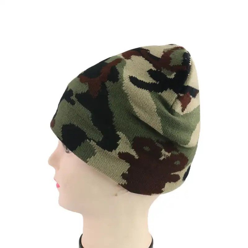Other Green Flame Beanies Hat Knitted Size ONE SIZE - 2 Thumbnail