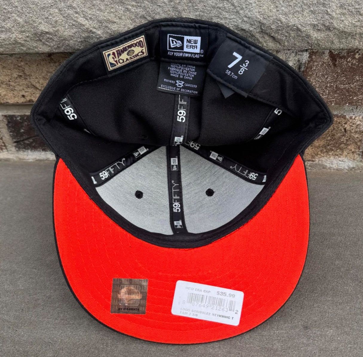 New Era New Era New York Knicks Hardwood Classic Scribble Logo Hat Size ONE SIZE - 3 Thumbnail
