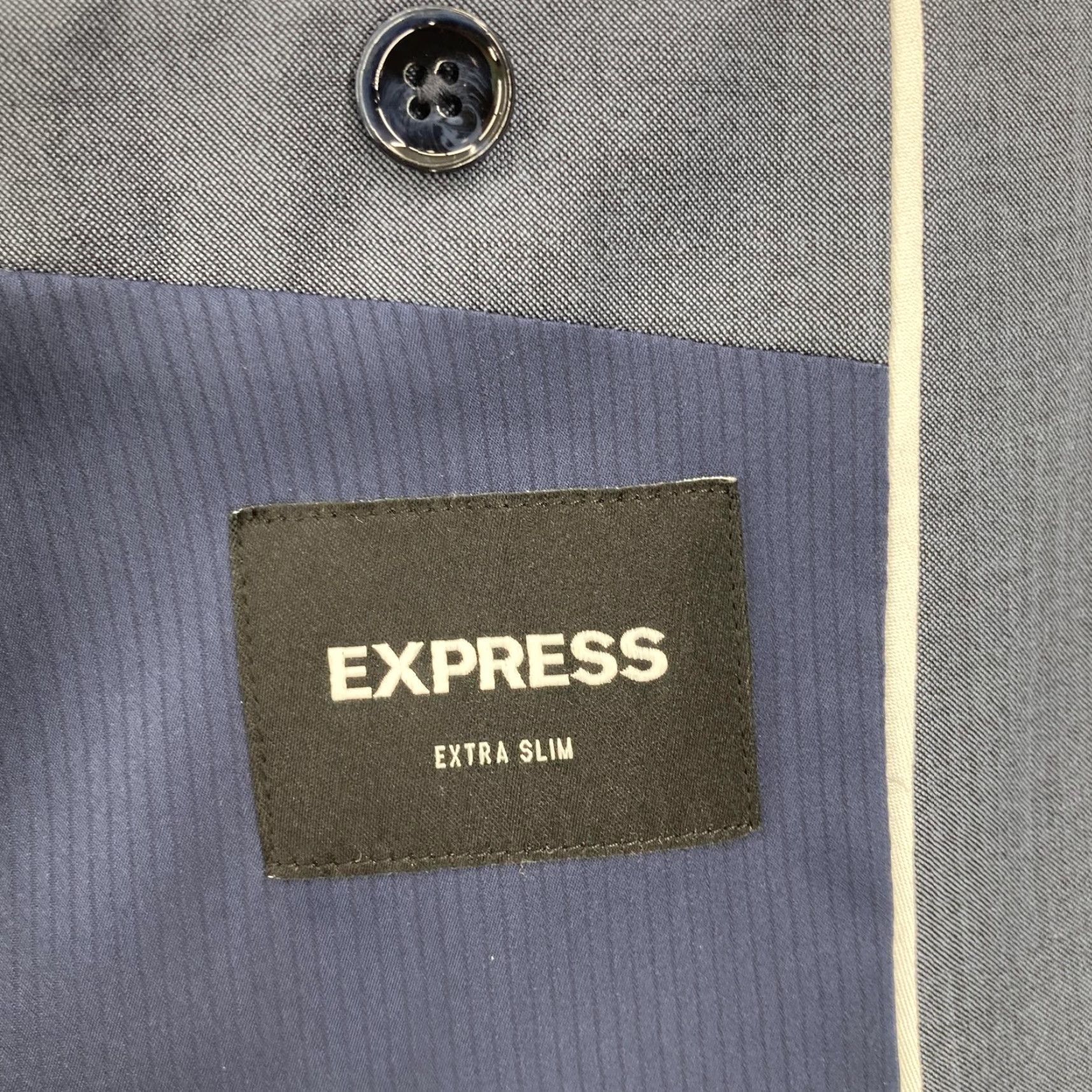 Express Express Mens Suit Jacket 40R Navy Extra Slim Two Button Wool Blend Modern Business Blazer Jacket Notch Lapel WomenS? Size 40R - 5 Thumbnail