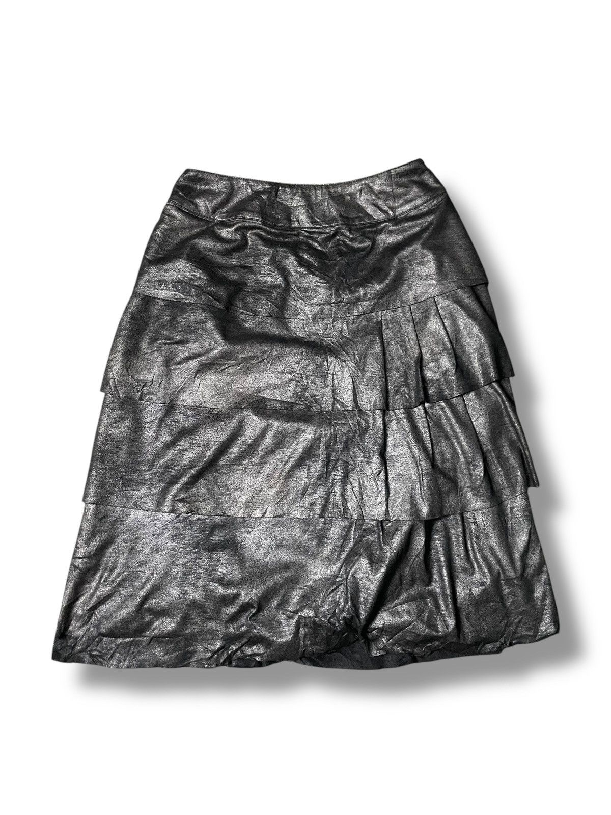 Hiroko Koshino Homme × Japanese Brand × Vintage Vintage Hiroko Koshino Leather Skirt (82) Size 26" / US 2 / IT 38 - 1 Thumbnail
