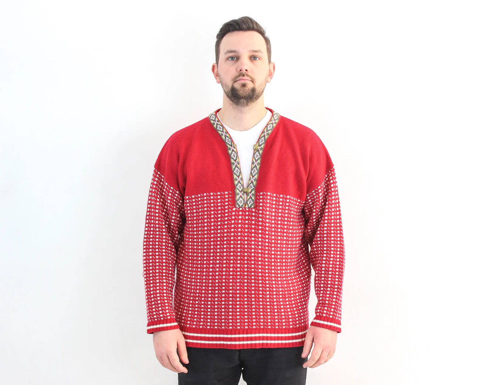 Vintage HPO L Nordic Jumper EU 46/48 Pullover Sweater Scandinavian Size US L / EU 52-54 / 3 - 1 Thumbnail