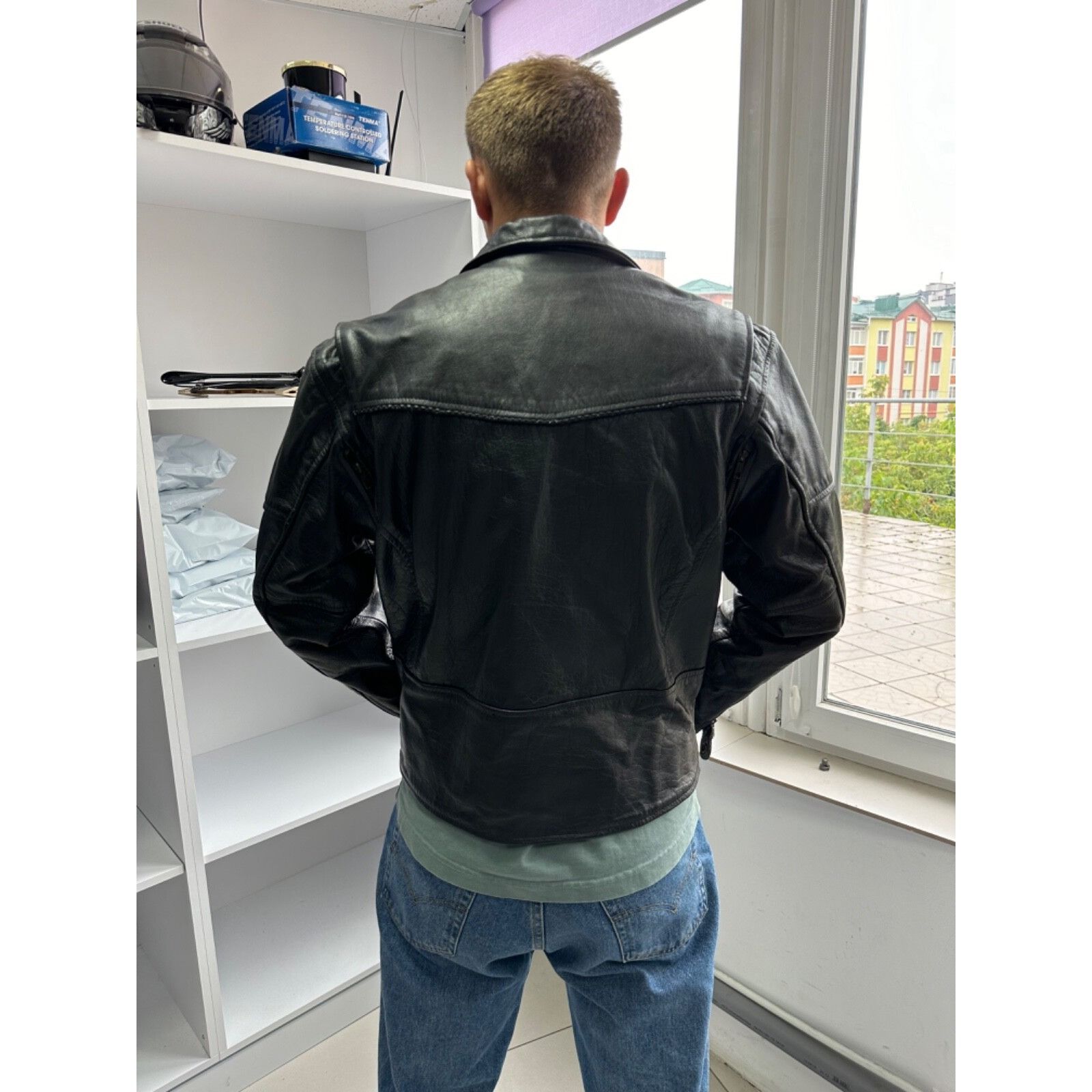 Genuine Leather VTG Genuine Leather Biker Motorcycle Heavy Jacket 90s Size US M / EU 48-50 / 2 - 15 Thumbnail