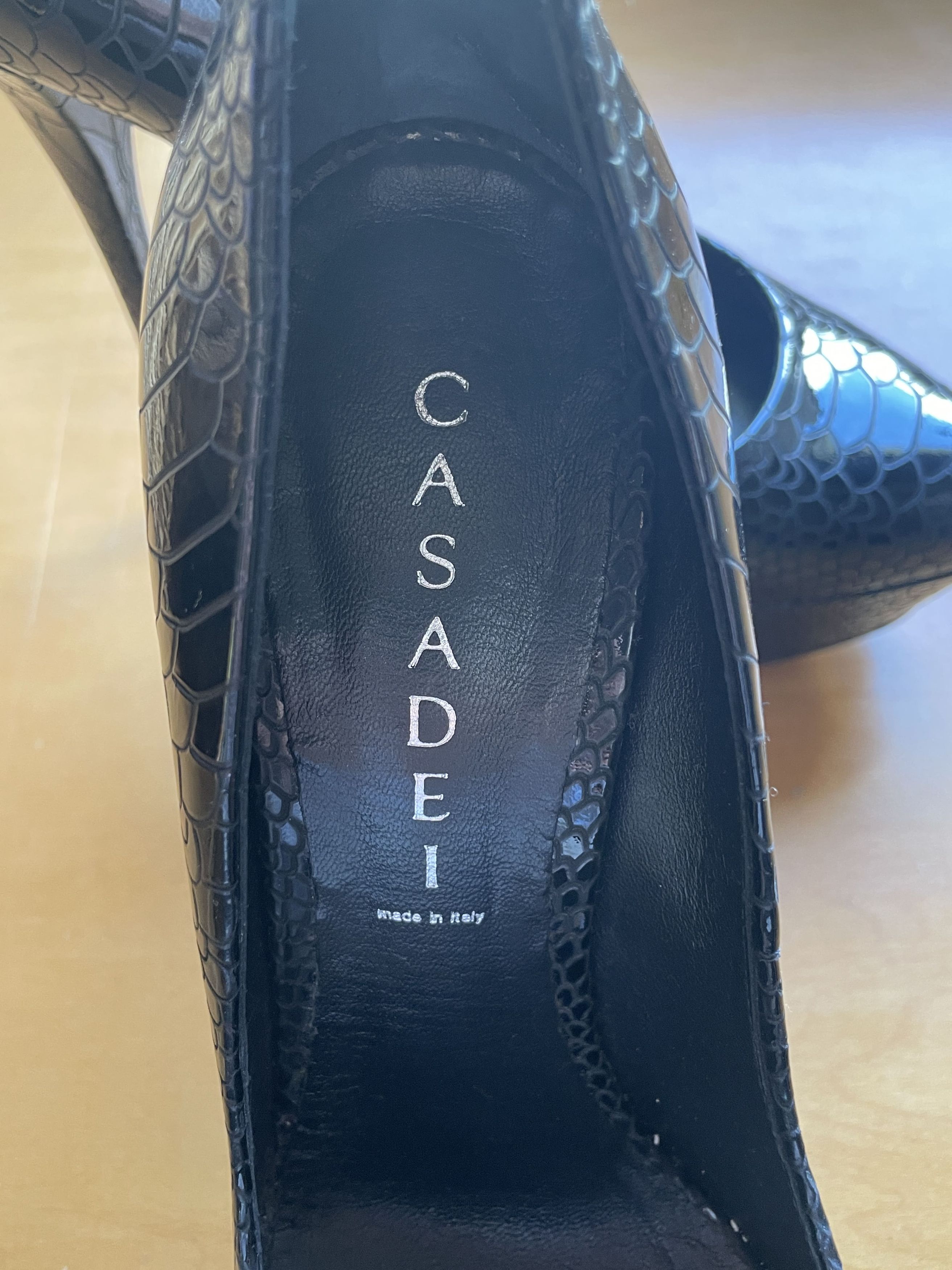 Casadei Casadei Platform Pump Black Croc Size US 6.5 / IT 36.5 - 3 Thumbnail