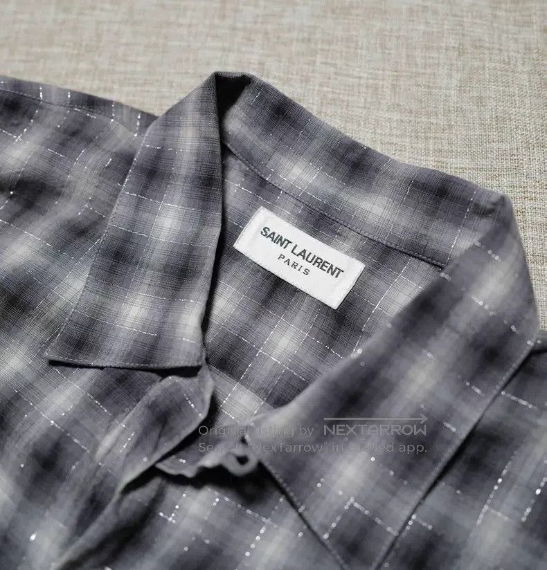 Saint Laurent Paris Saint Laurent Paris Size 38 Plaid Shirt i Size US M / EU 48-50 / 2 - 3 Thumbnail