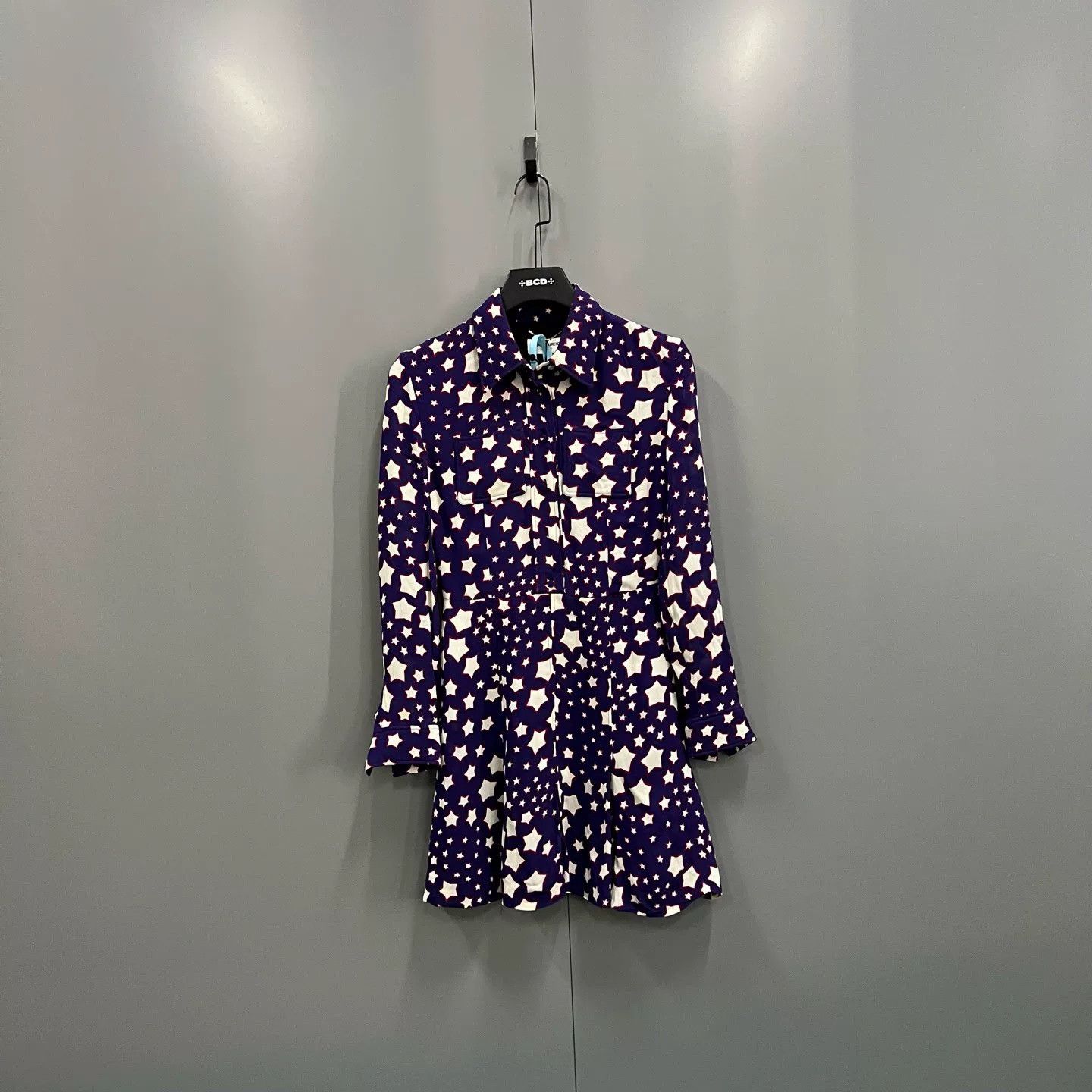 Saint Laurent Star Print Dress in Purple