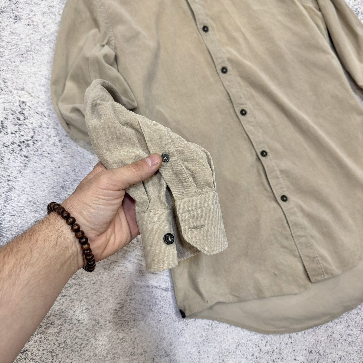 Lanvin Lanvin Beige Corduroy Shirt Size 37(M) Size US M / EU 48-50 / 2 - 3 Thumbnail