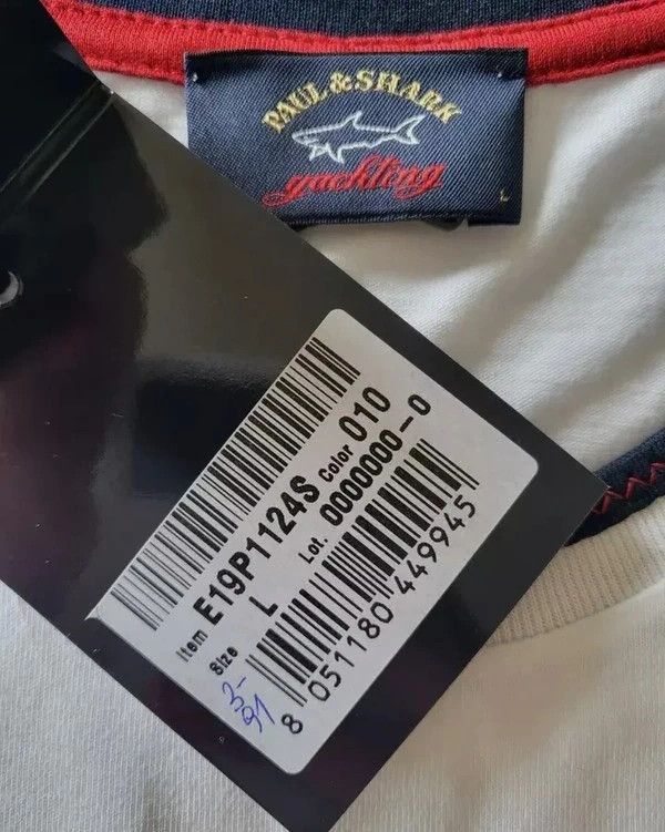 Paul & Shark RRP300€ PAUL&SHARK sz L T-shirt Yachting White New With Tags Size US L / EU 52-54 / 3 - 4 Thumbnail