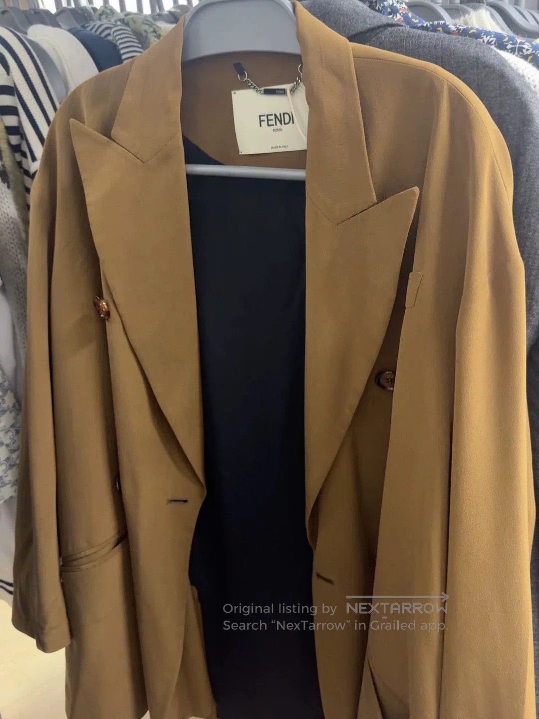 Fendi Fendi Beige Double-Breasted Blazer. Size US S / EU 44-46 / 1 - 1 Thumbnail