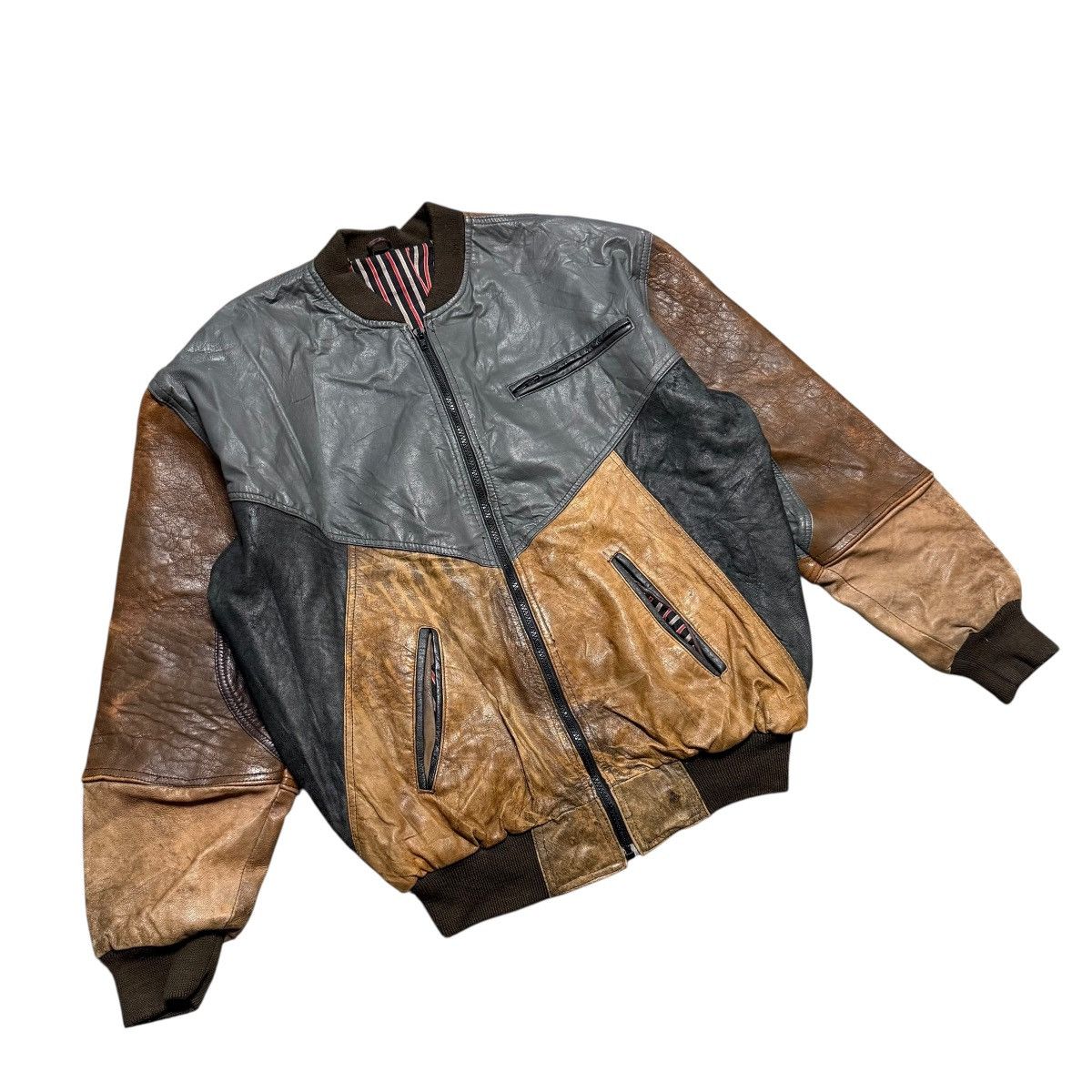 Other Jackson Color Block Leather Jacket Size US L / EU 52-54 / 3 - 2 Thumbnail
