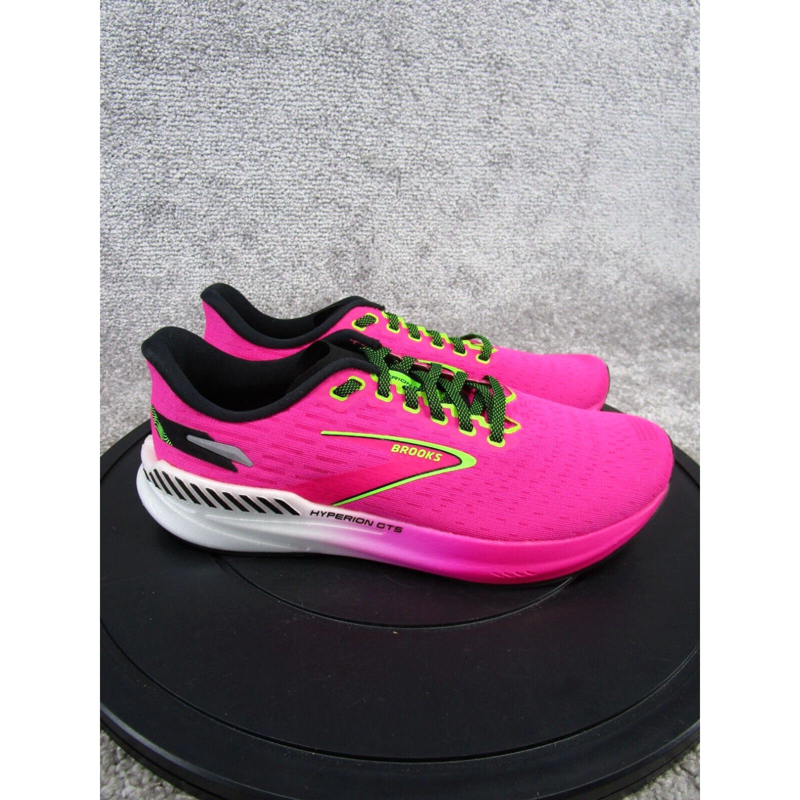 image of Brooks Hyperion Gts Womens Size 9.5 B Running Shoes Pink Green Sneakers in White