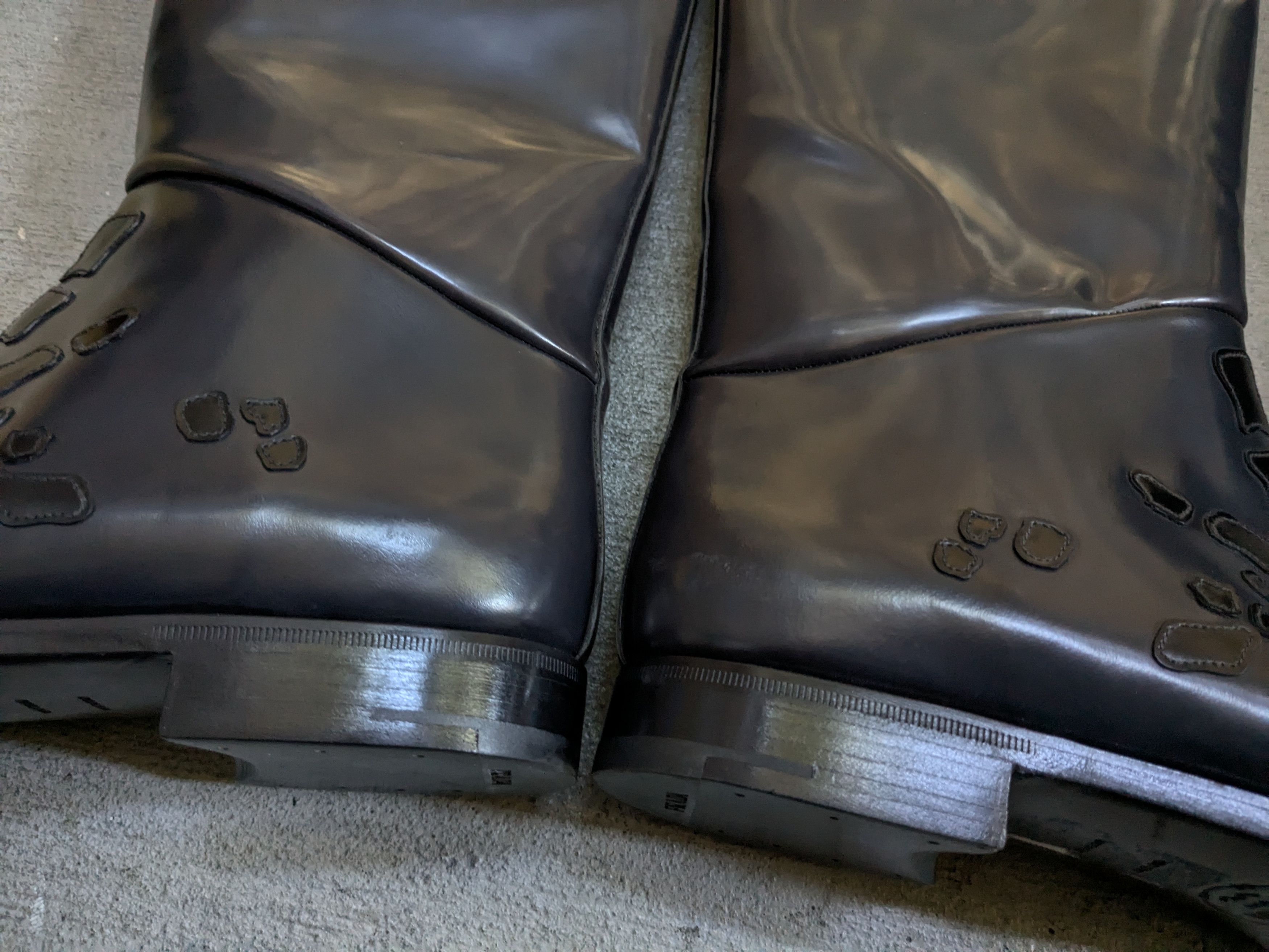 Prada Prada Boots Black Gray Leather 10.5 Side Zip Skeleton Size US 10.5 / EU 43-44 - 7 Thumbnail