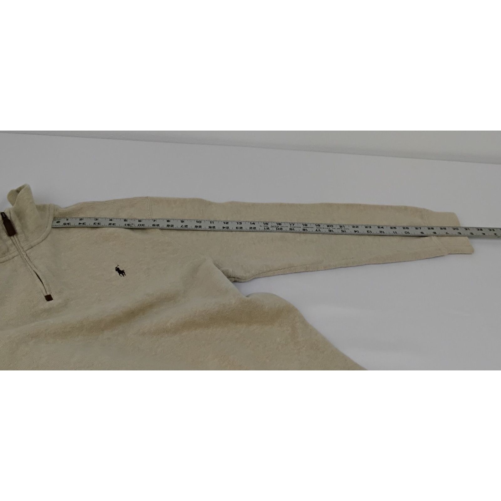 Polo Ralph Lauren Polo Ralph Lauren 1/4 Zip Sweater Men's XL Beige Vintage Size US XL / EU 56 / 4 - 9 Thumbnail