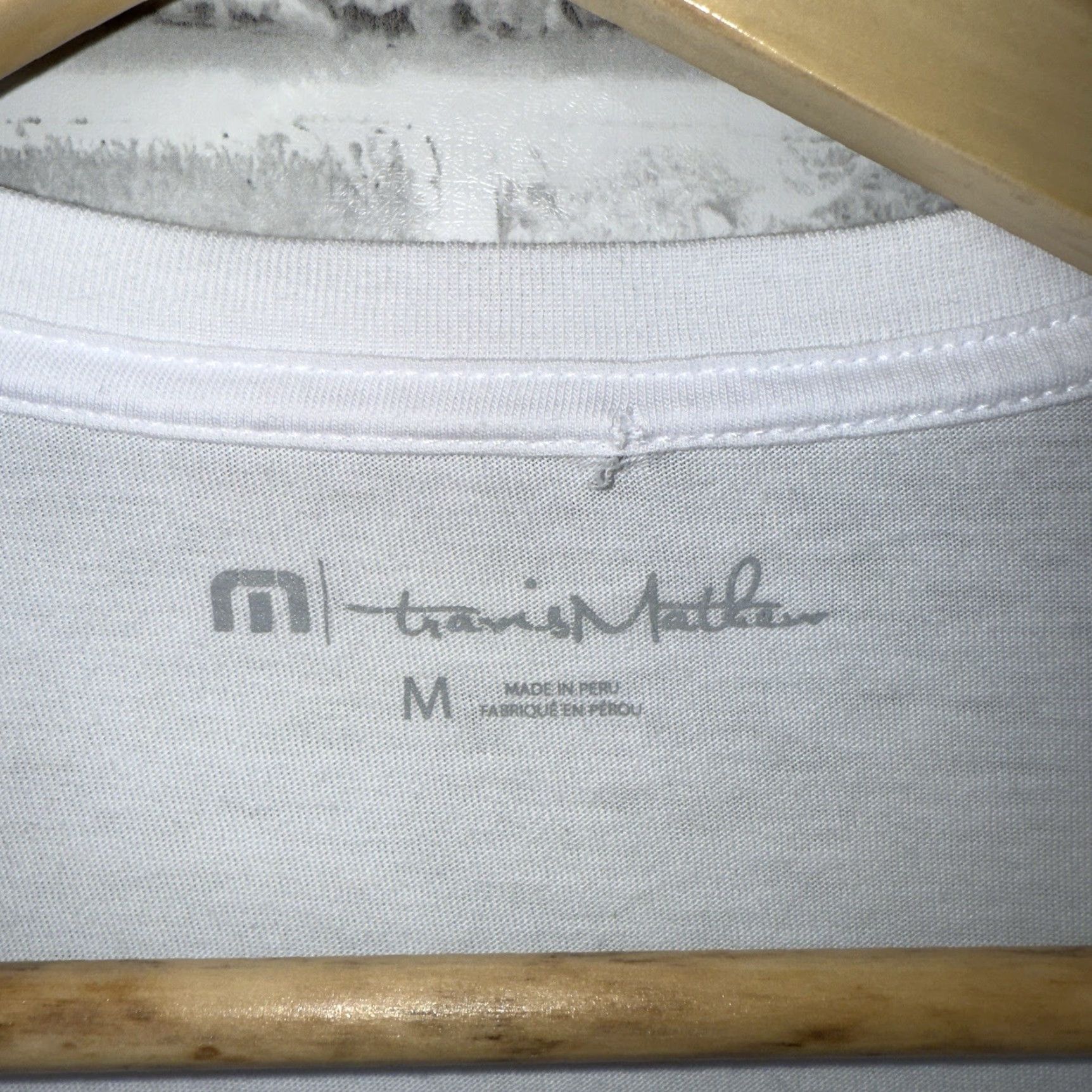 TravisMathew Travis Mathew T-Shirt Mens Size M White 100% Pima Cotton Golf Cart Graphic Size US M / EU 48-50 / 2 - 4 Thumbnail