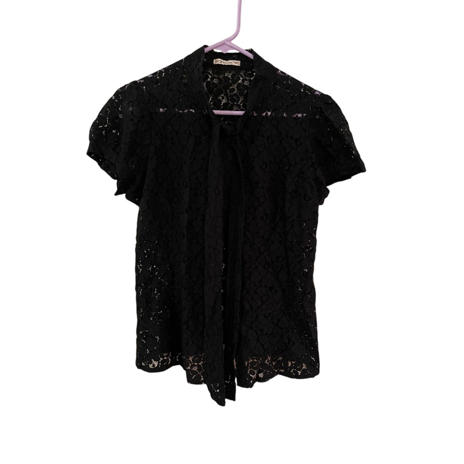 Forever 21 Vintage Y2K Forever 21 Black Lace Blouse Size Small Size S / US 4 / IT 40 - 3 Thumbnail