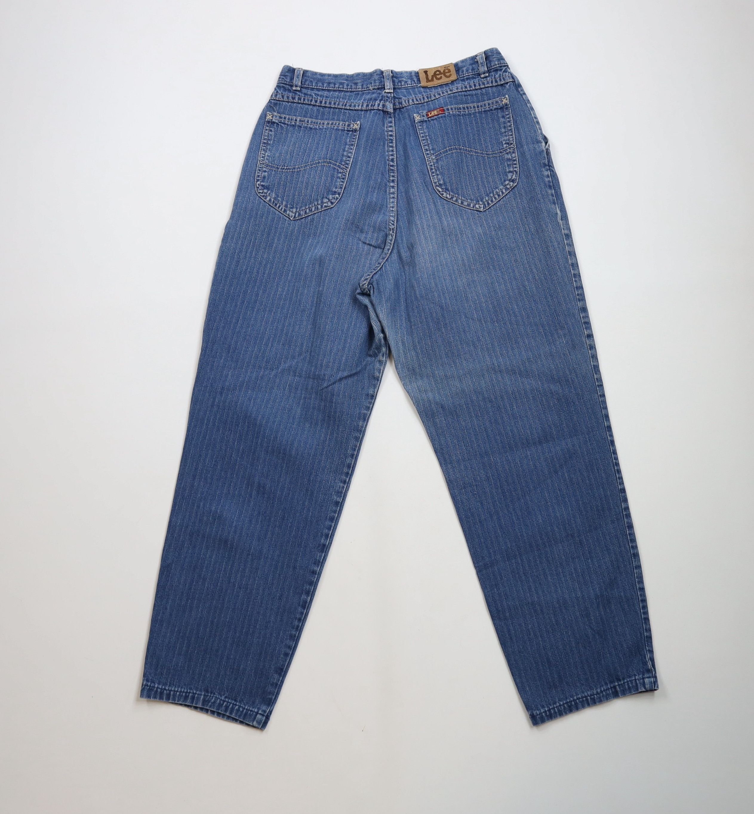 Lee × Vintage Vintage 90s Lee Relaxed Fit Tapered Leg Denim Jeans Striped Size 28" / US 6 / IT 42 - 9 Thumbnail