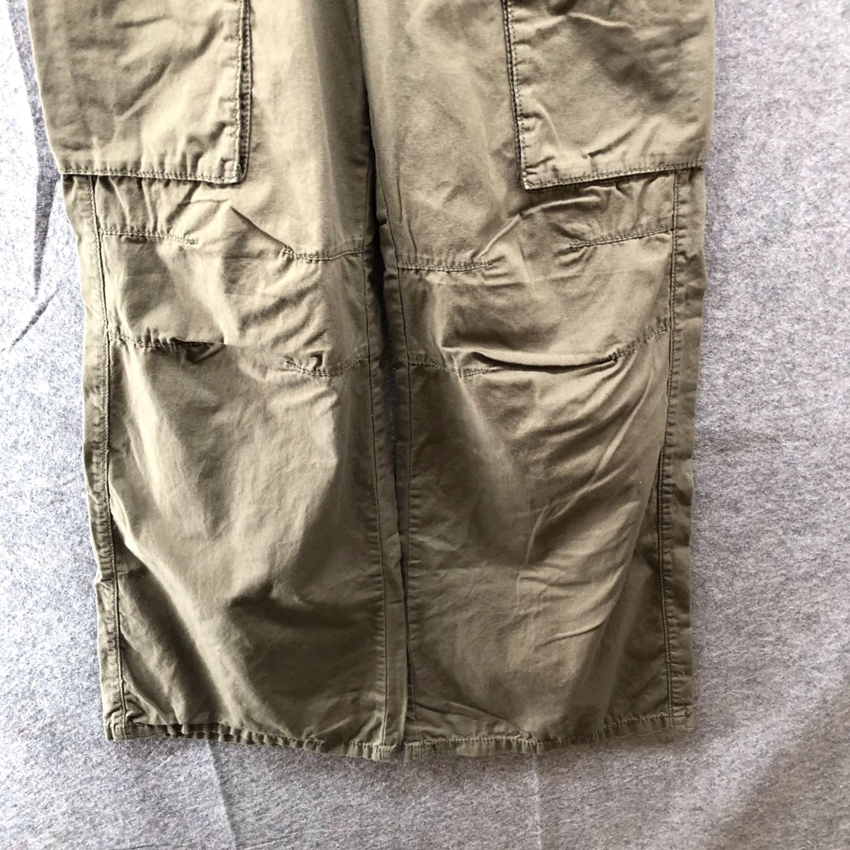 H&M H&M Baggy Cargo Pants Womens 2 Army Green Cotton Elastic Waist Loose Wide Leg Size 26" / US 2 / IT 38 - 4 Thumbnail