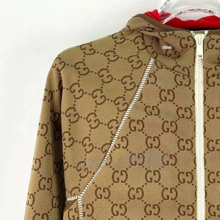 Gucci Gucci Brown Logo Jacquard Hooded Zip Jacket. Size US S / EU 44-46 / 1 - 3 Thumbnail