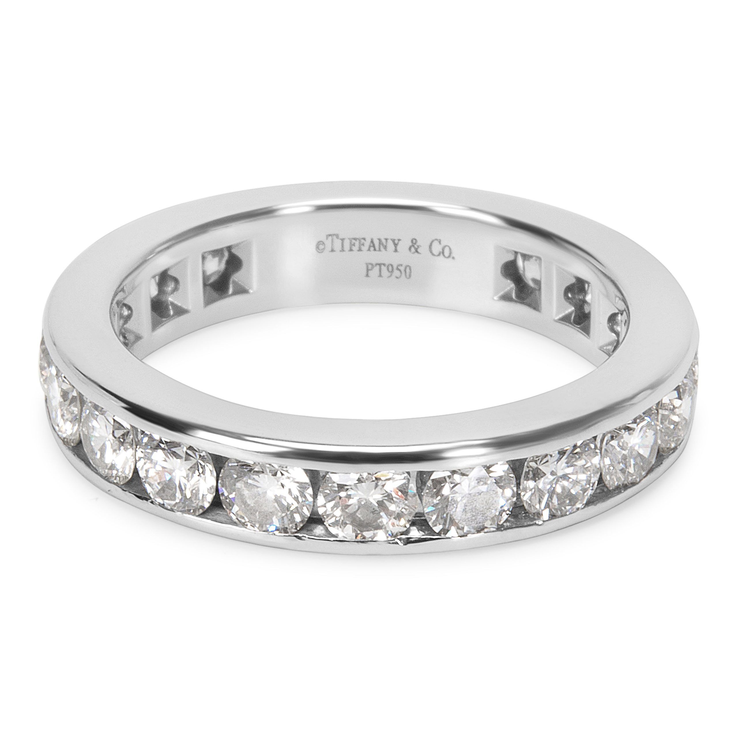 image of Tiffany Co Tiffany & Co. Diamond Eternity Band In Platinum 1.80 Ctw in Silver, Women's