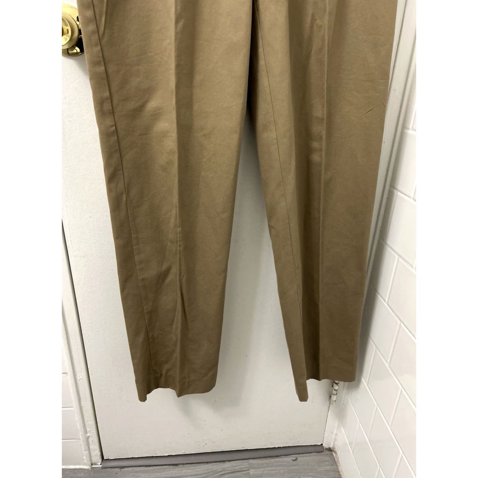 Perry Ellis Perry Ellis Pants Mens 36x35 Tan Khaki Pleated Pockets Trousers Dress Pants Workwear Casual Slim Straight 36in Inseam Size US 36 / EU 52 - 3 Thumbnail