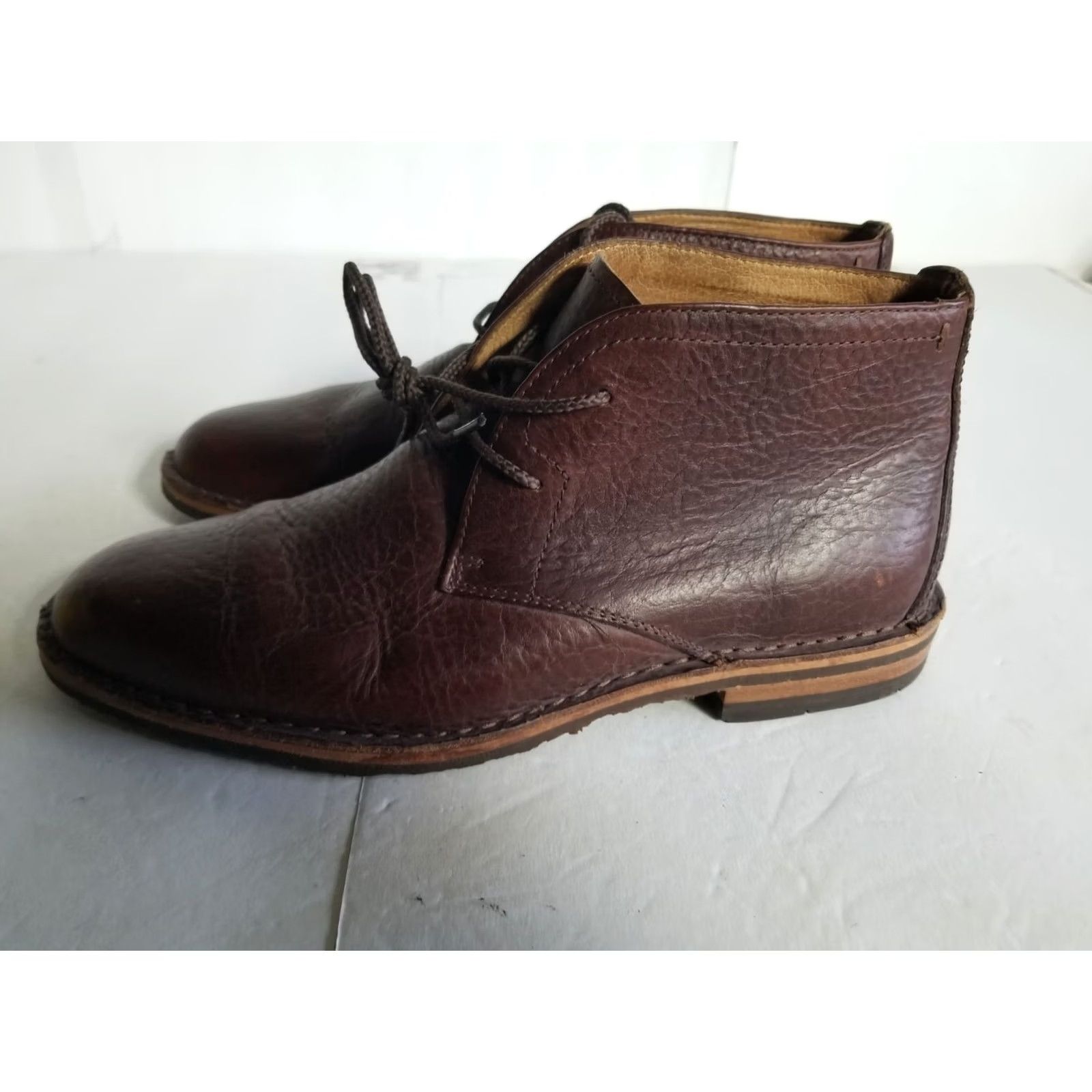 Vibram HS TRASK Brady Men CHUKKA Boot Leather Lace Up 8 M Brown VIBRAM Leather Outsole Mens Size US 8 / EU 41 - 5 Thumbnail