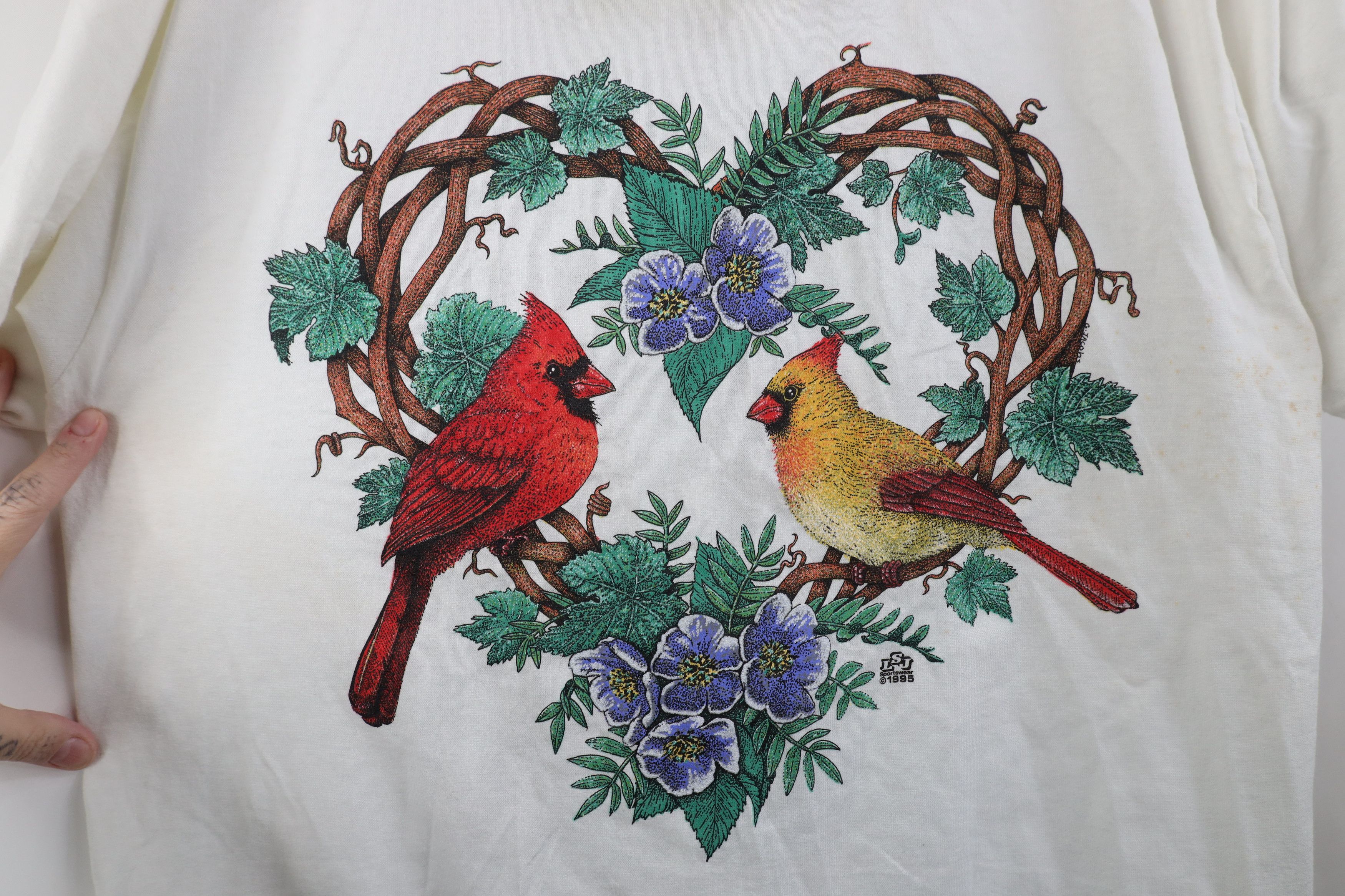 Vintage Deadstock Vintage 90s Streetwear Flower T-Shirt White USA Size L / US 10 / IT 46 - 4 Thumbnail