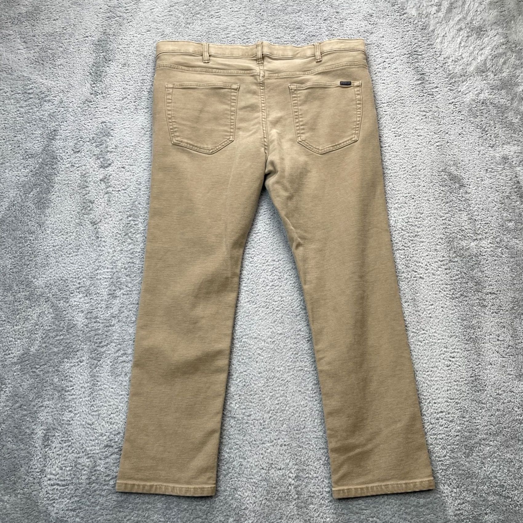 Vintage JACHS Pants Mens 38x29 Beige Chino Straight Leg Cotton Stretch Elastic Waist 5-Pocket Design Flat Front Size US 38 / EU 54 - 2 Thumbnail