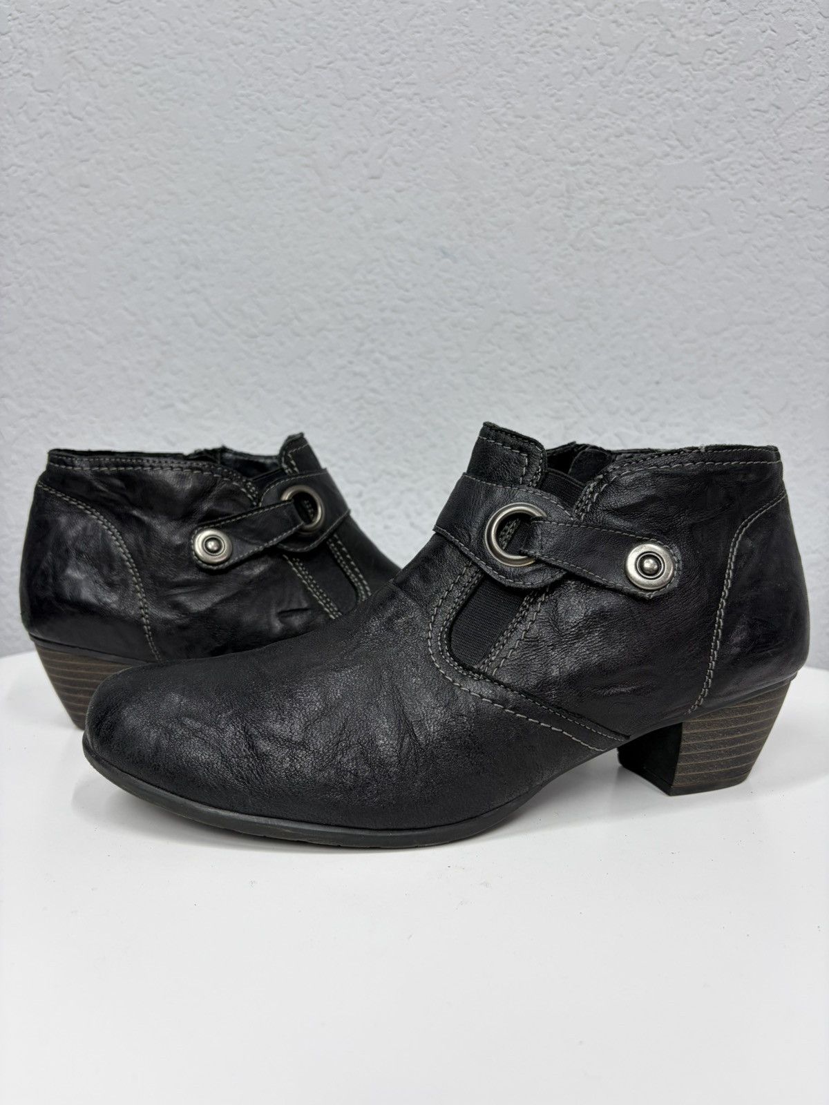 If Six Was Nine AS 98 Vibe Artisan Black Leather Side Zip Ankle Biker Boots Size US 9 / EU 42 - 6 Thumbnail