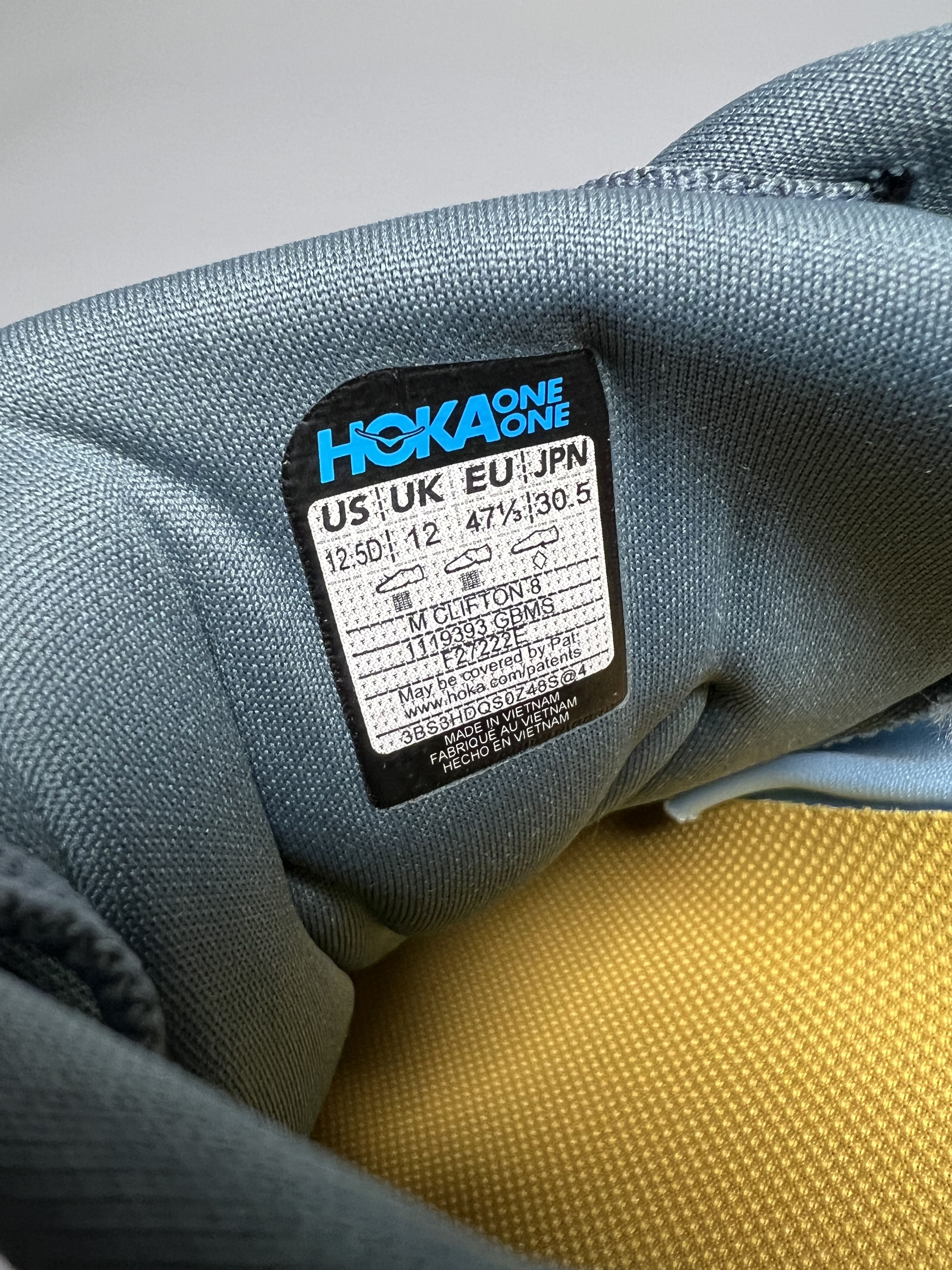 Hoka 12.5D Hoka One One Clifton 8 Men's Running Shoes Walking Gym Size US 12.5 / EU 45-46 - 10 Thumbnail